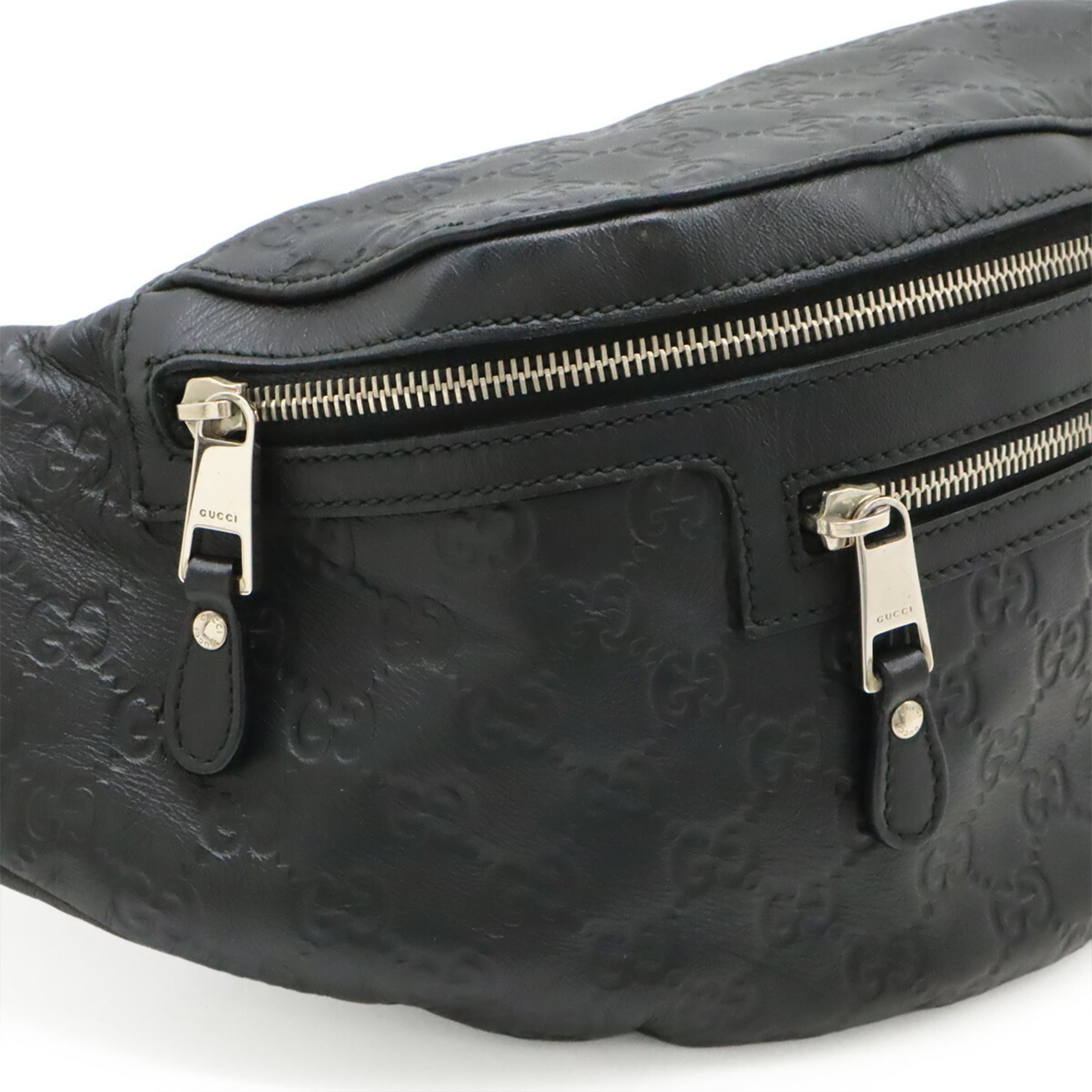 Gucci Black Rubber Coated Canvas Leather Pouch Sling Bag (Pre-Owned)