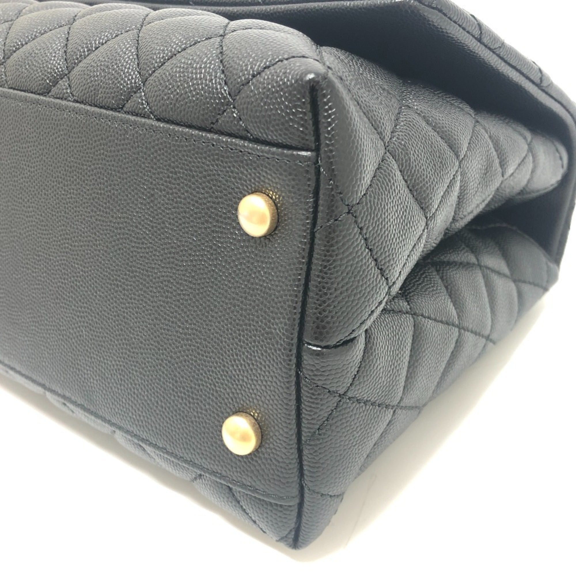 Chanel Matelasse Black Grained Calfskin Handbag Shoulder Bag (Pre-Owned)