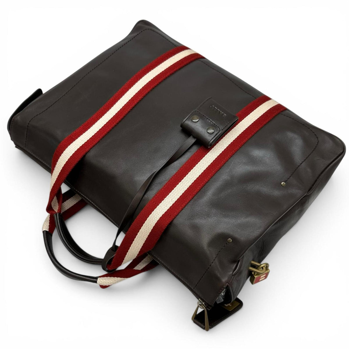Bally Dark Brown Leather Briefcase Tote Bag (Pre-Owned)