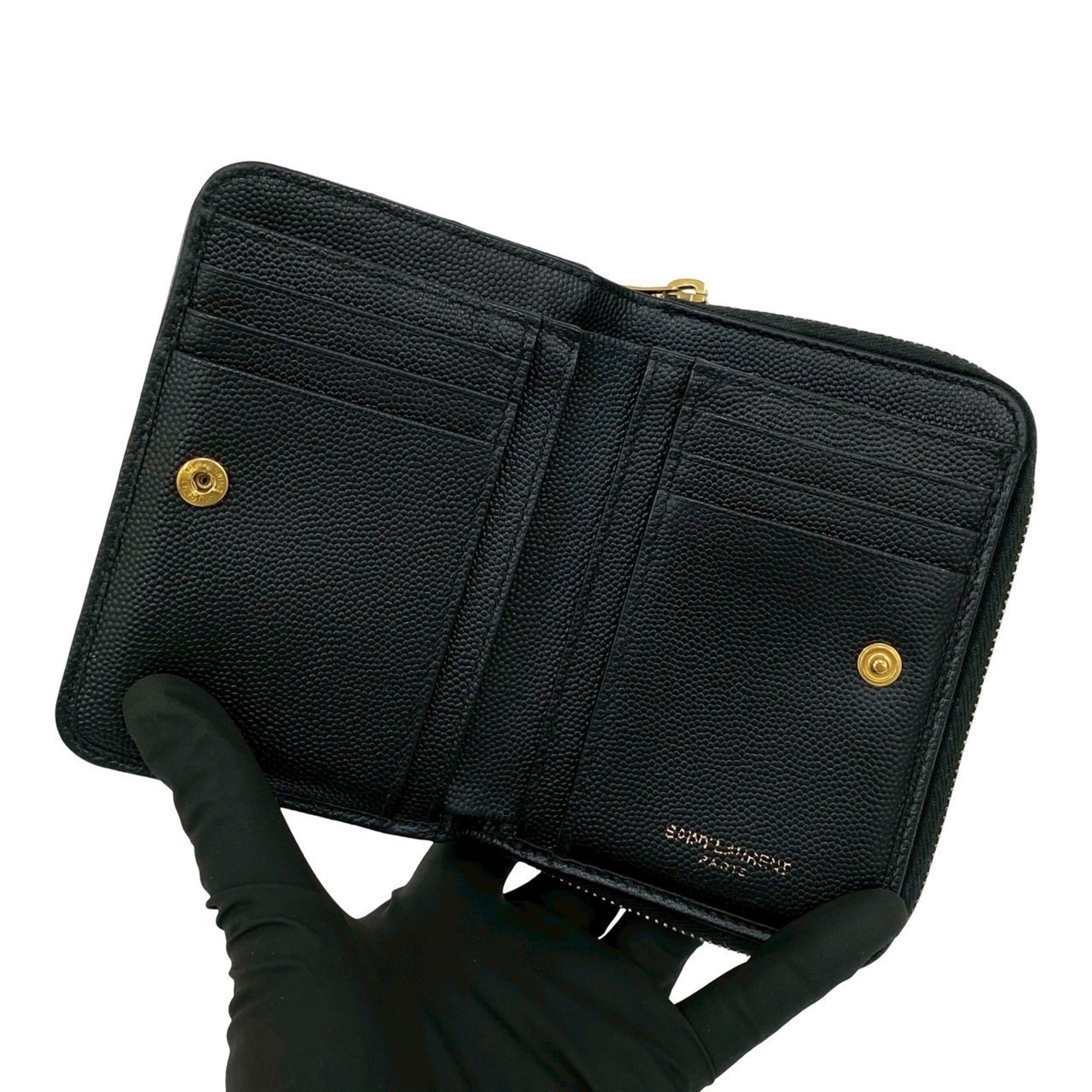 Saint Laurent Black Leather Wallet (Bi-Fold) (Pre-Owned)