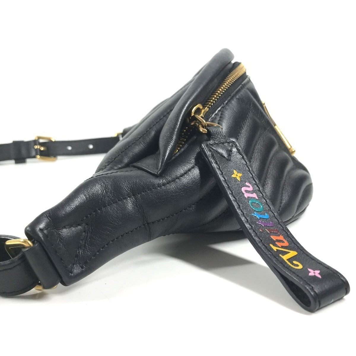Louis Vuitton Black Leather Fanny Pack Sling Bag (Pre-Owned)