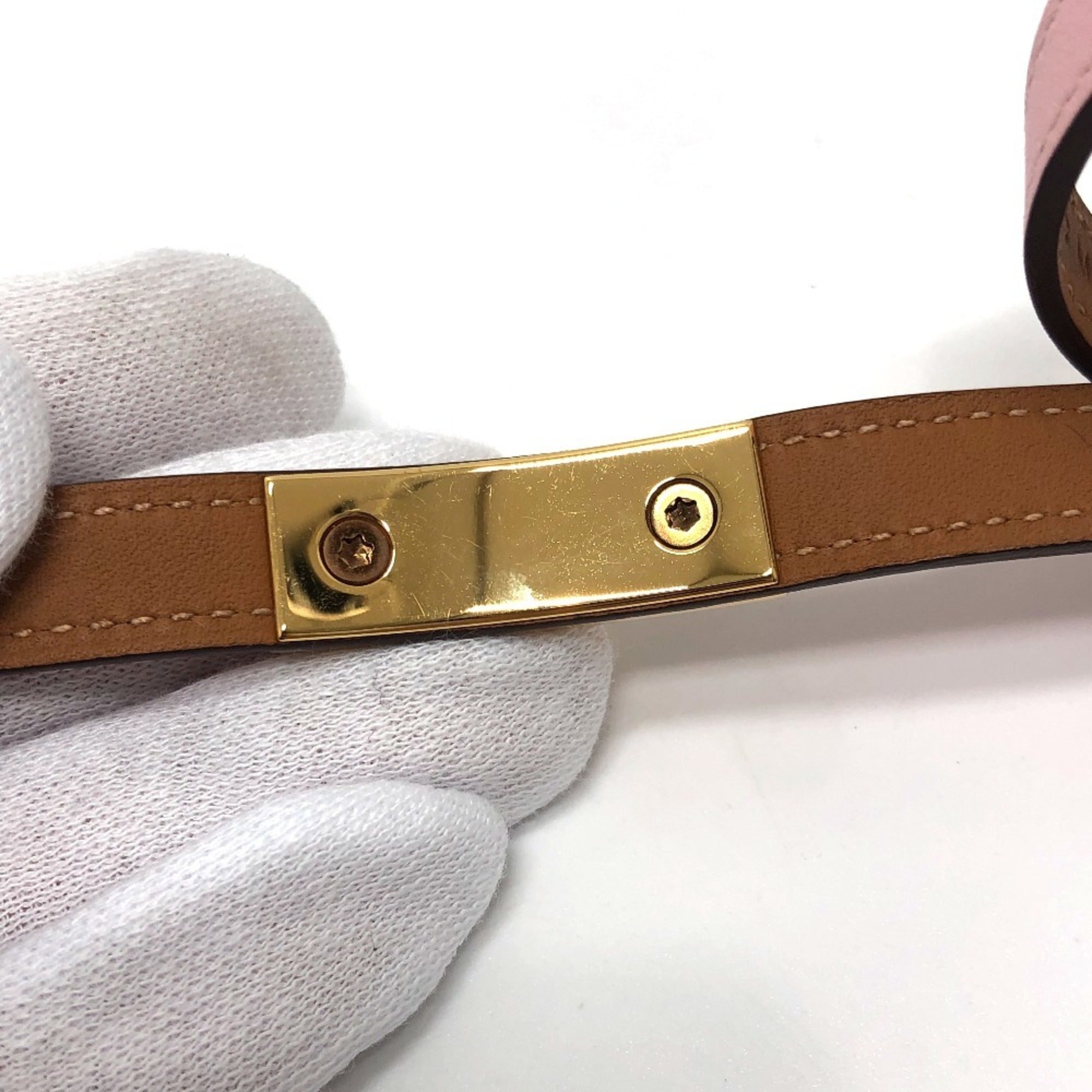 Hermes Pink Swift Leather Charm Bracelet (Pre-Owned)