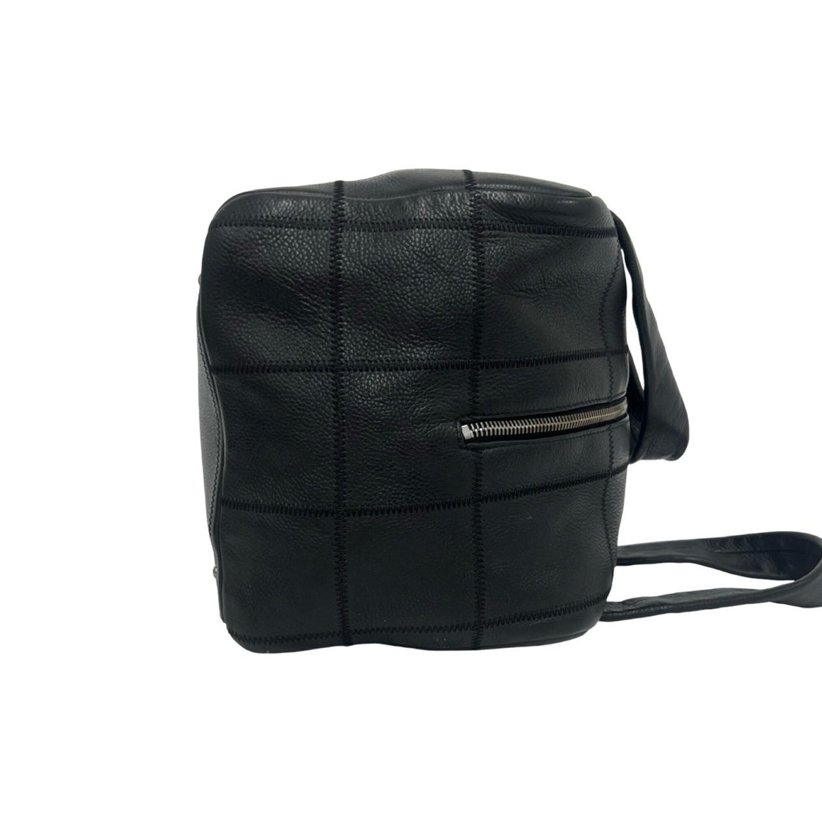 Chanel Black Leather Boston Bag Handbag (Pre-Owned)