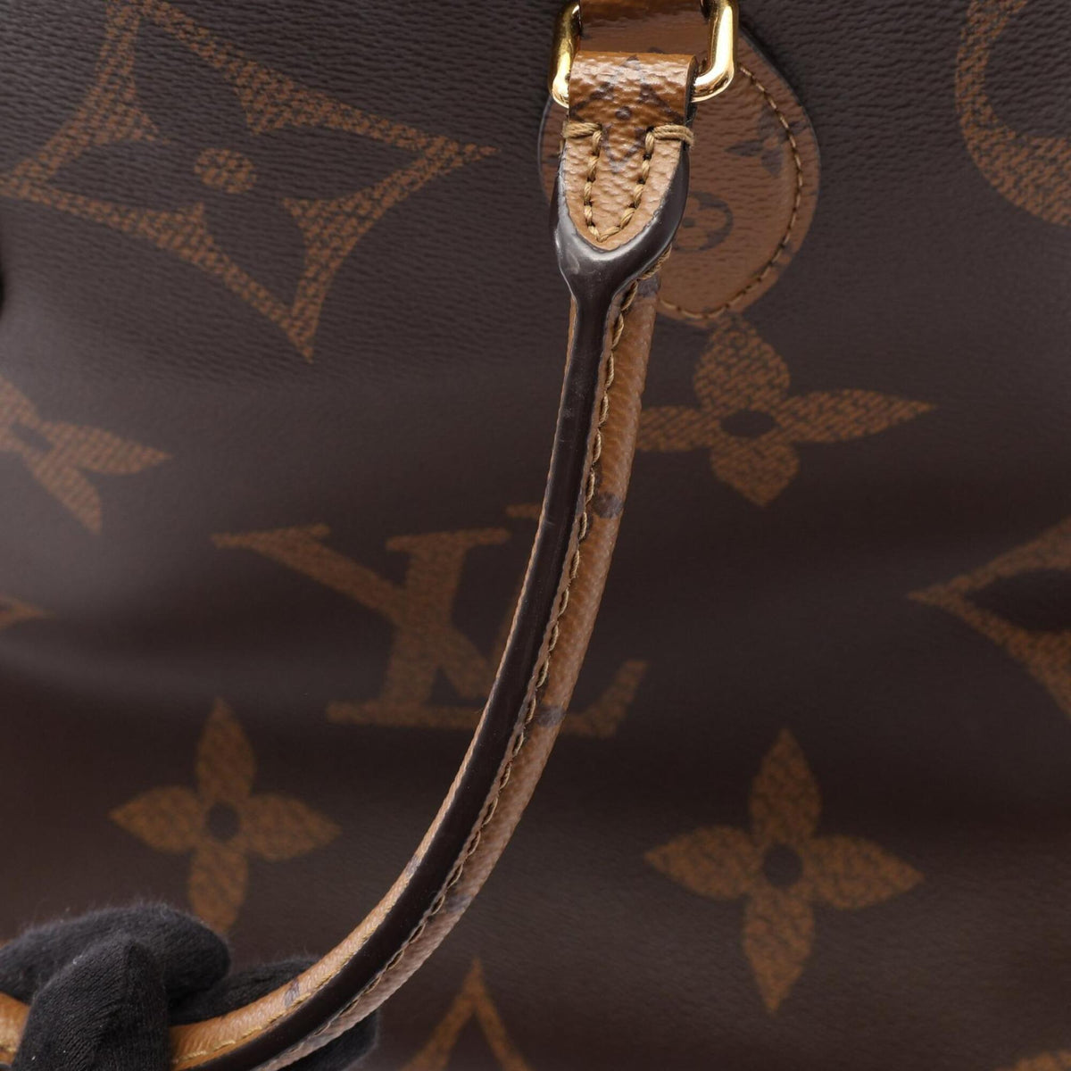 Louis Vuitton Beige Brown Coated Canvas Handbag Tote Bag (Pre-Owned)