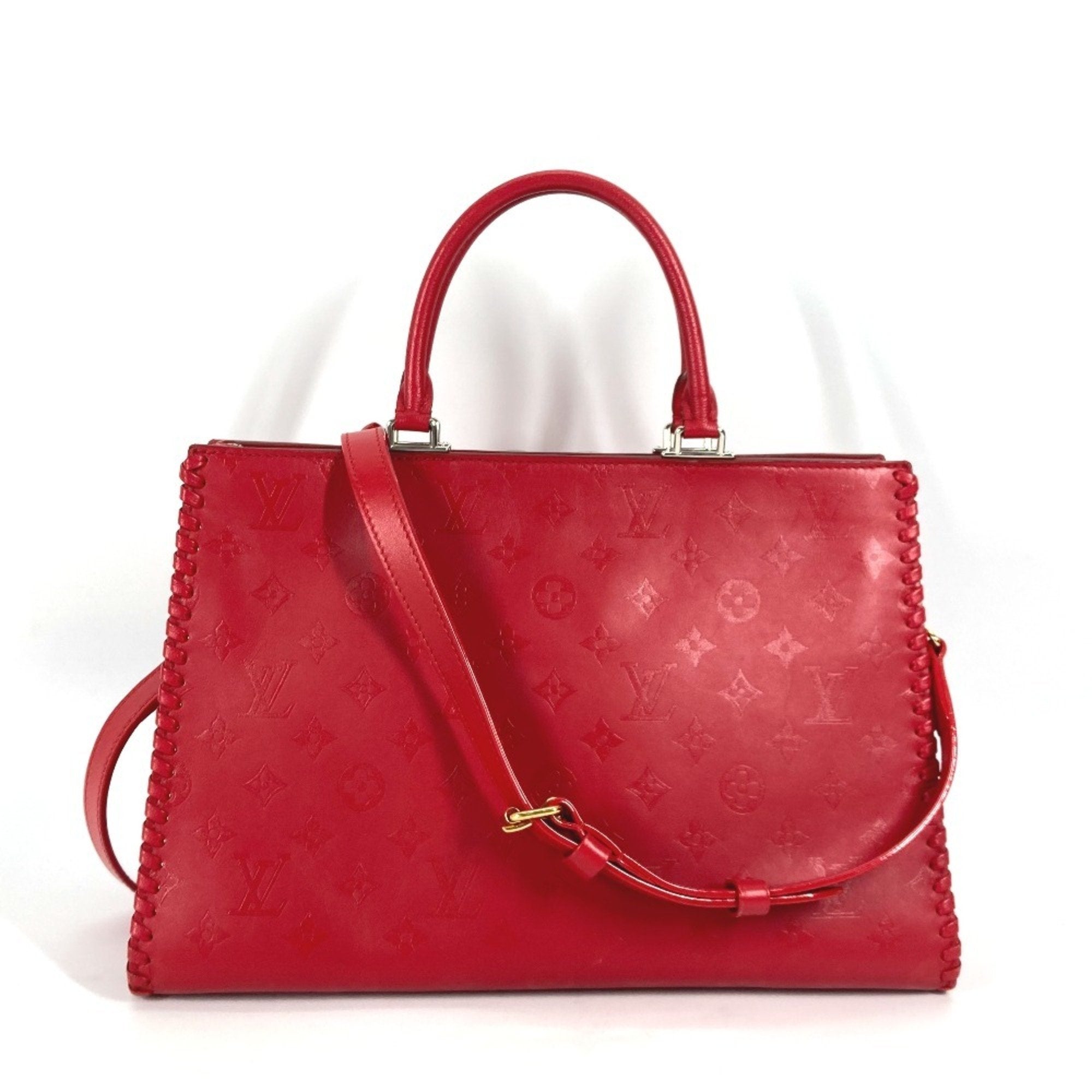 Louis Vuitton Monogram Red Color Ruby Monogram Handbag Shoulder Bag Tote Bag (Pre-Owned)