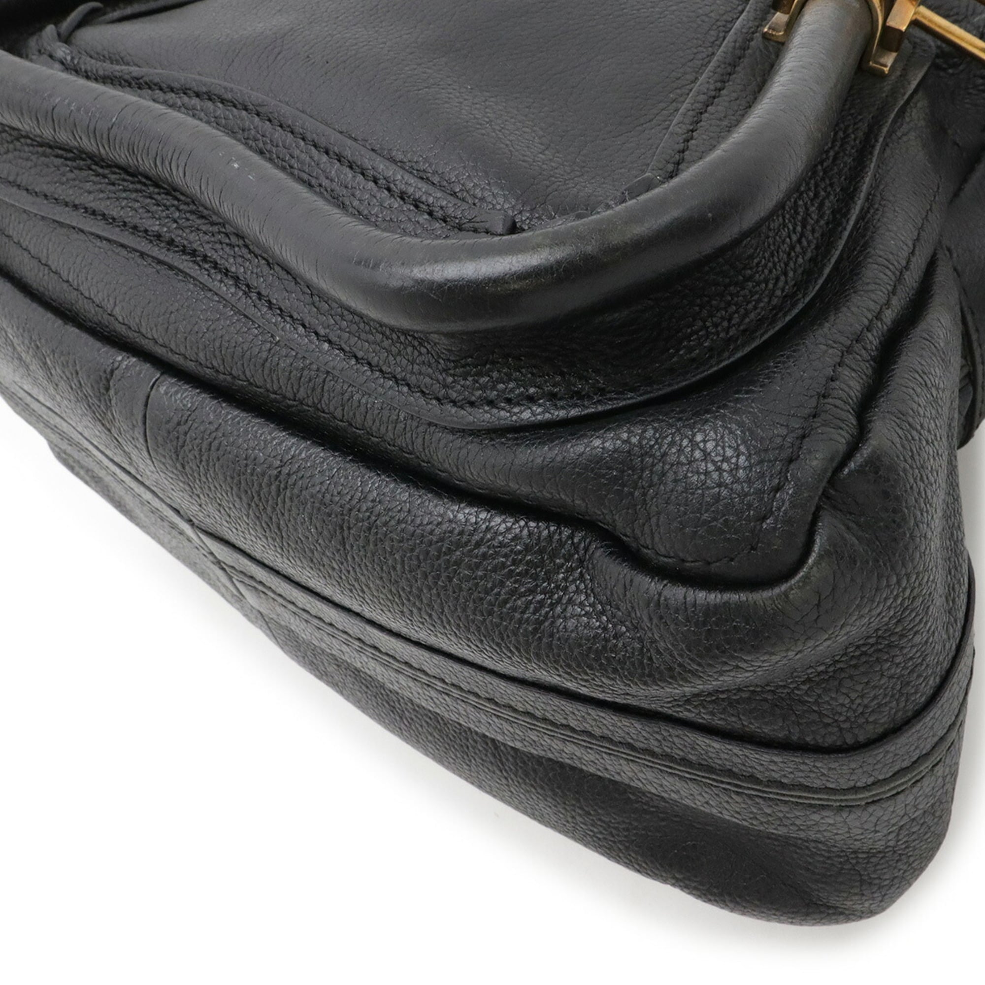 Chloé Paraty Black Leather Handbag Shoulder Bag Tote Bag (Pre-Owned)