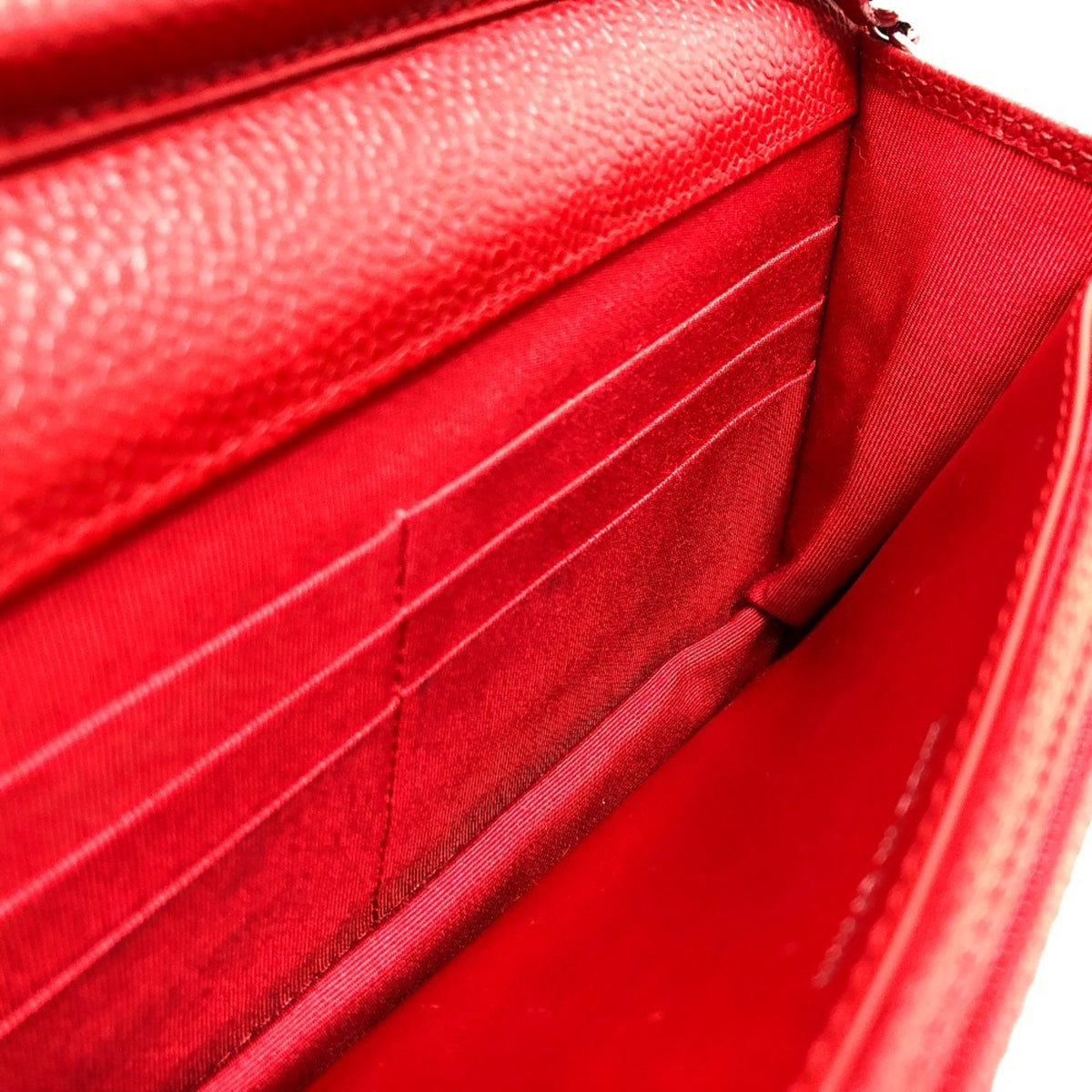 Chanel Red Color Caviar Leather Shoulder Bag (Pre-Owned)