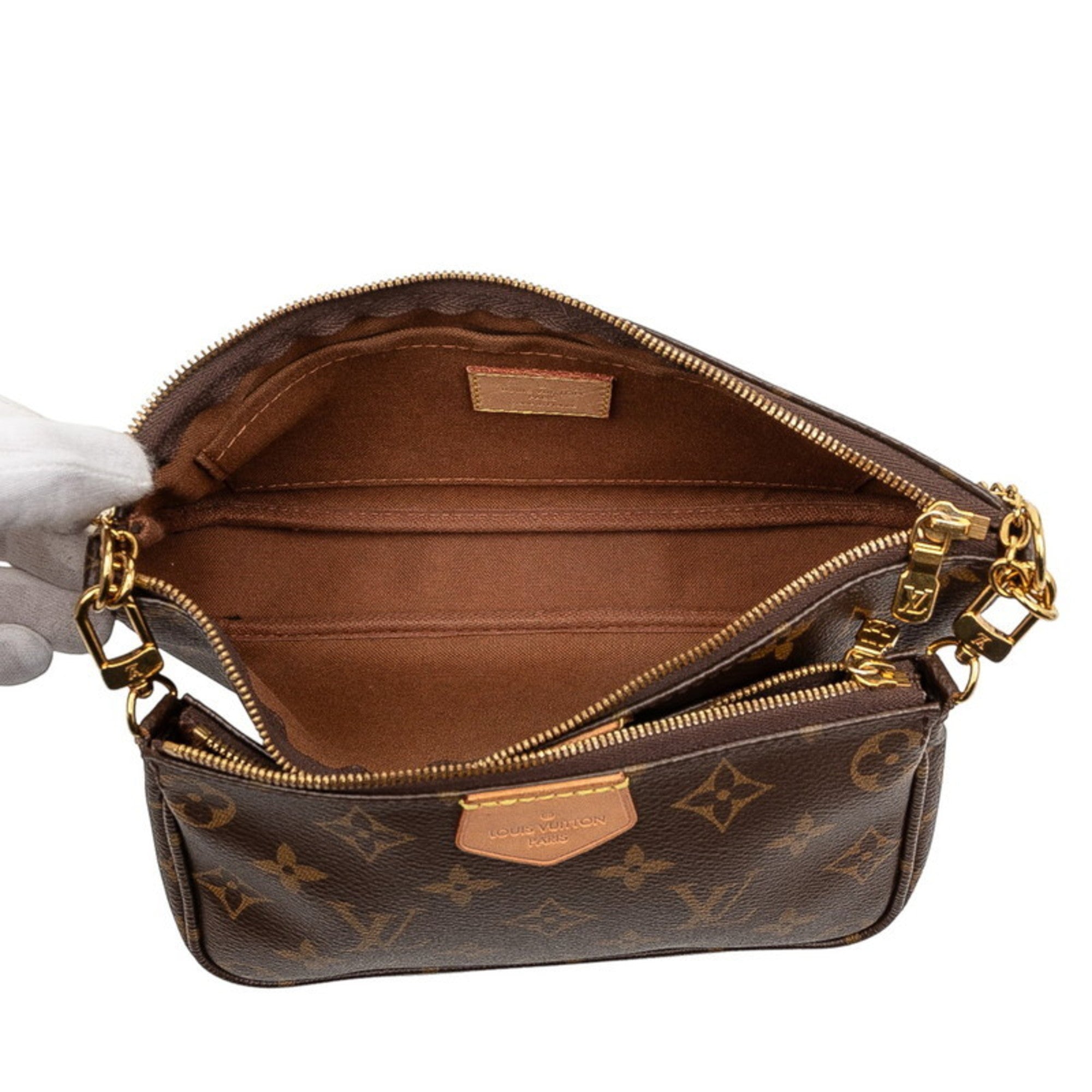 Louis Vuitton Brown Pvc Leather Handbag Pochette Shoulder Bag (Pre-Owned)