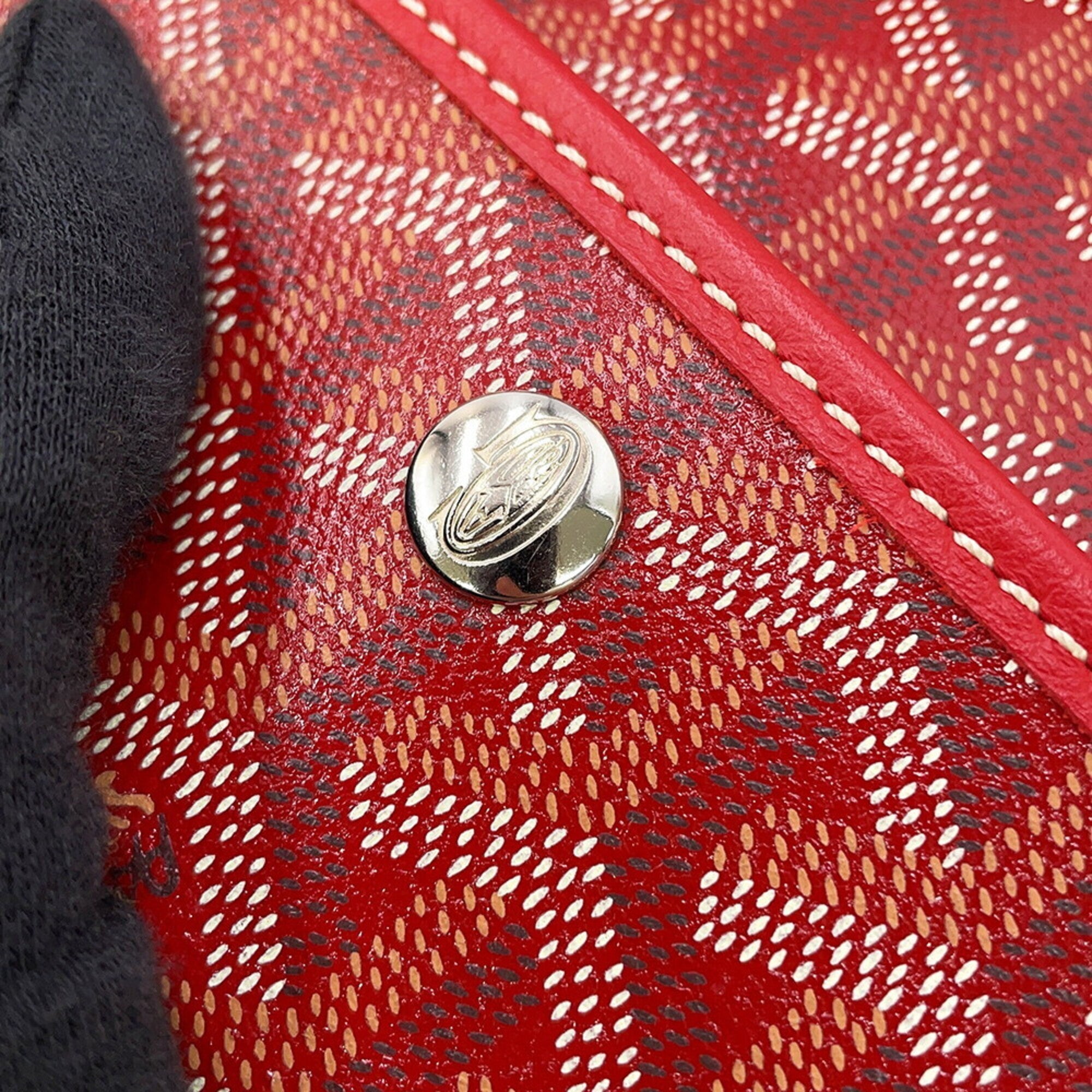 Goyard Red Color Pvc Leather Handbag Tote Bag (Pre-Owned)