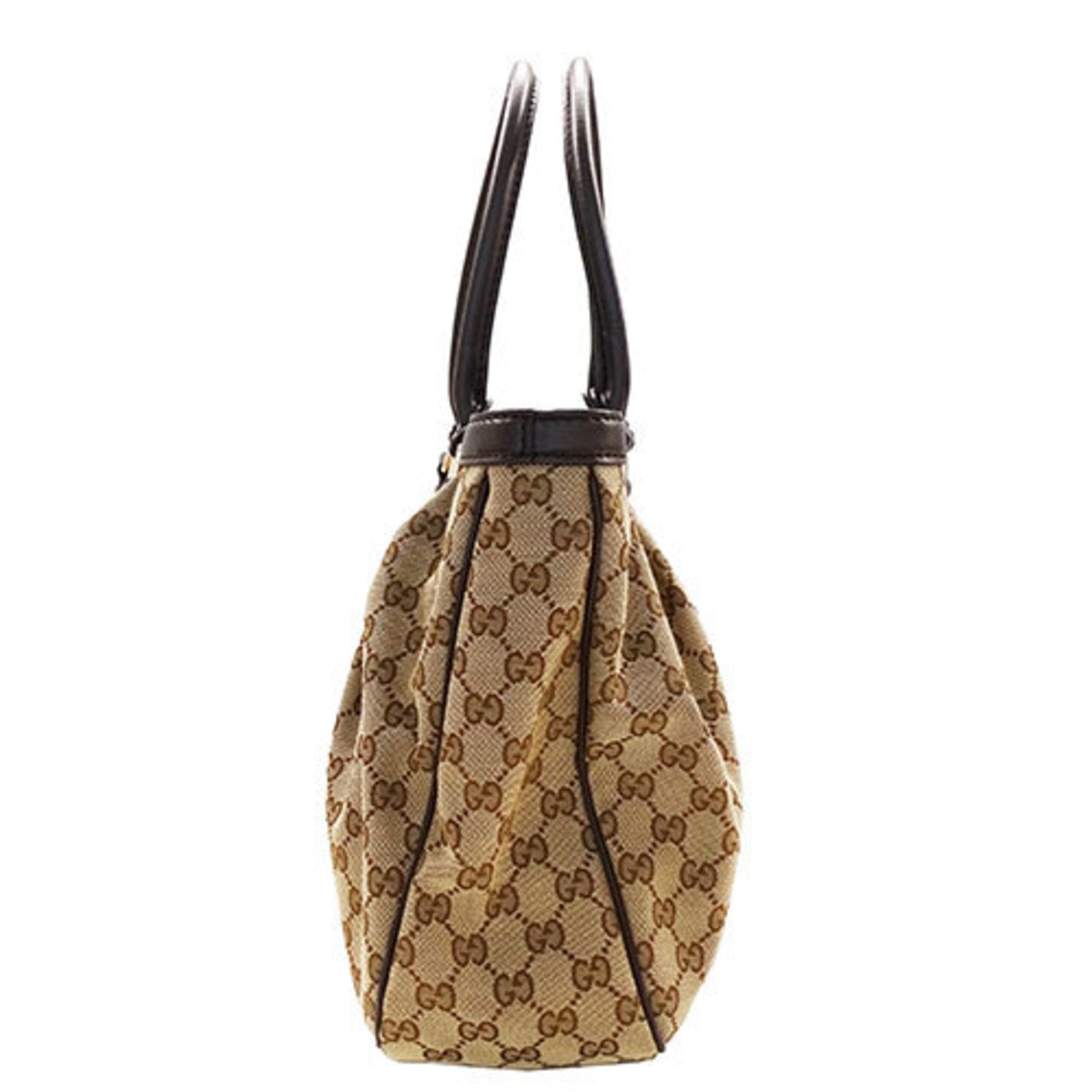 Gucci Beige Brown Gg Canvas Tote Bag (Pre-Owned)