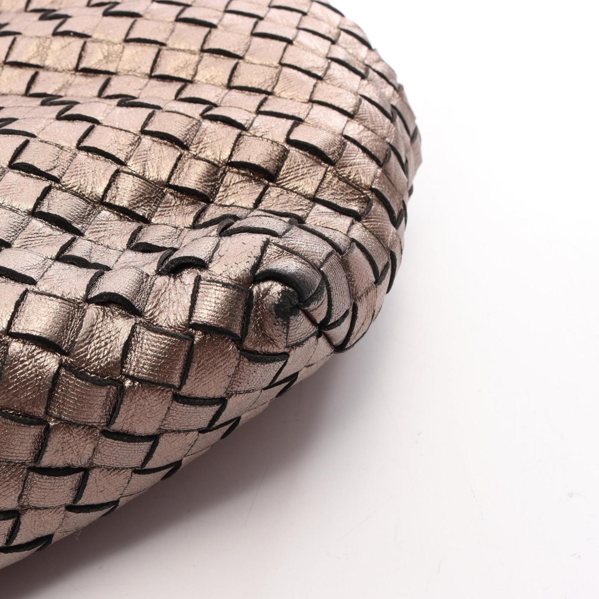 Bottega Veneta Gold Intrecciato Handbag Shoulder Bag (Pre-Owned)