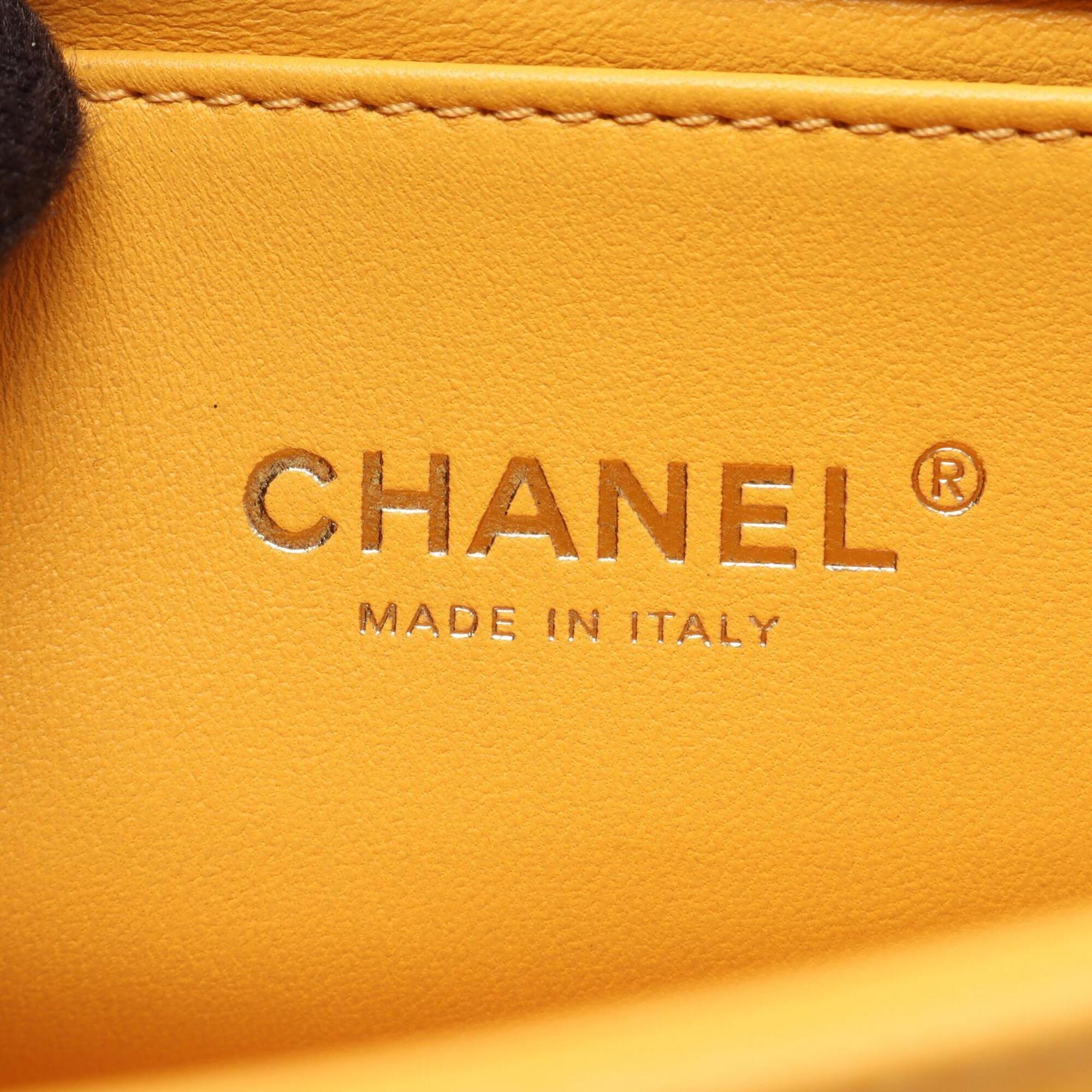 Chanel Yellow Grained Calfskin Handbag Shoulder Bag (Pre-Owned)