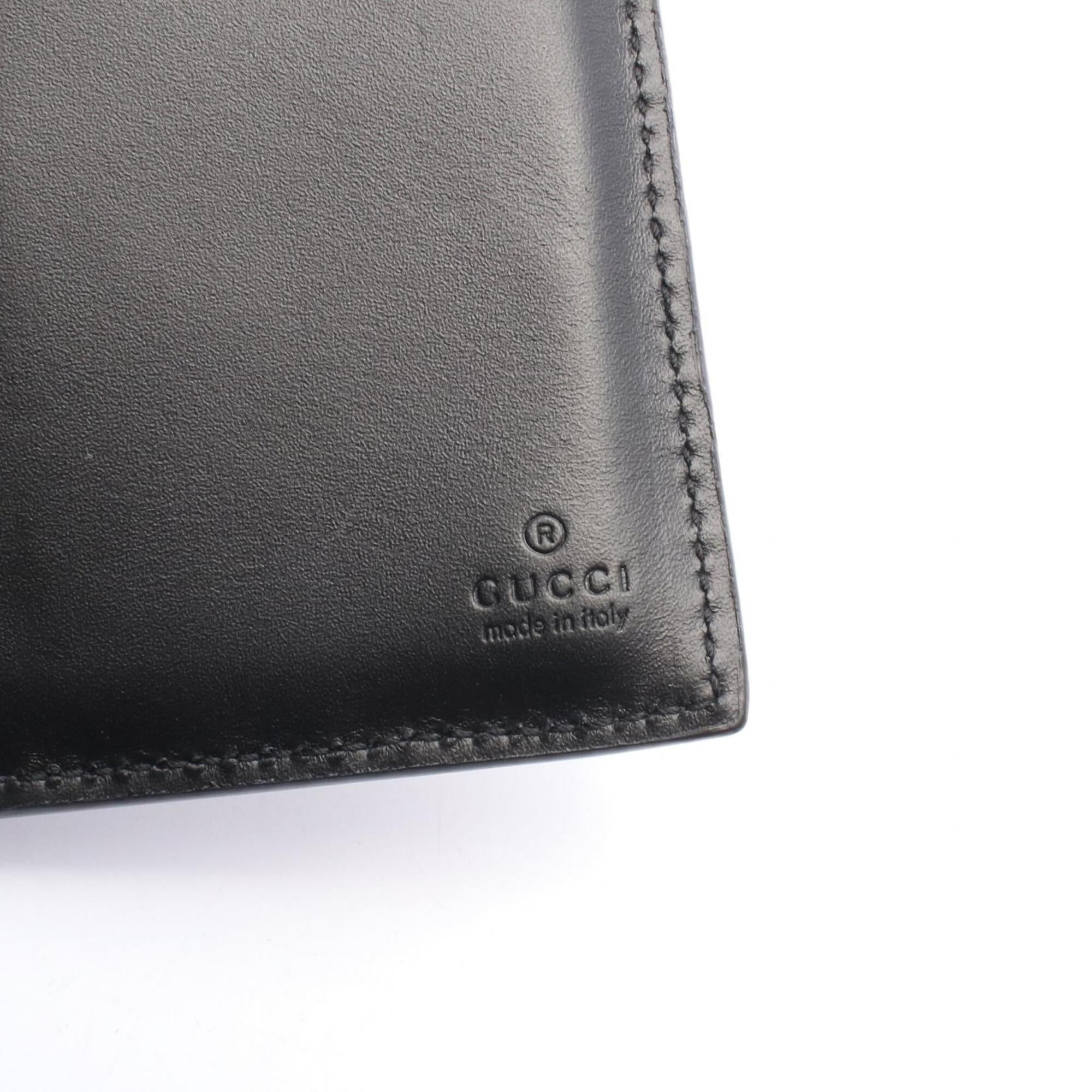 Gucci Black Leather Long Wallet (Bi-Fold) (Pre-Owned)