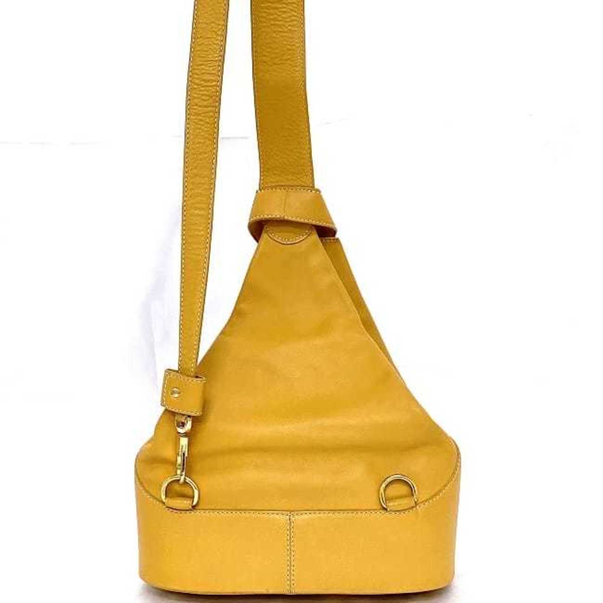 Loewe Anton Orange Leather Pouch Shoulder Bag (Pre-Owned)