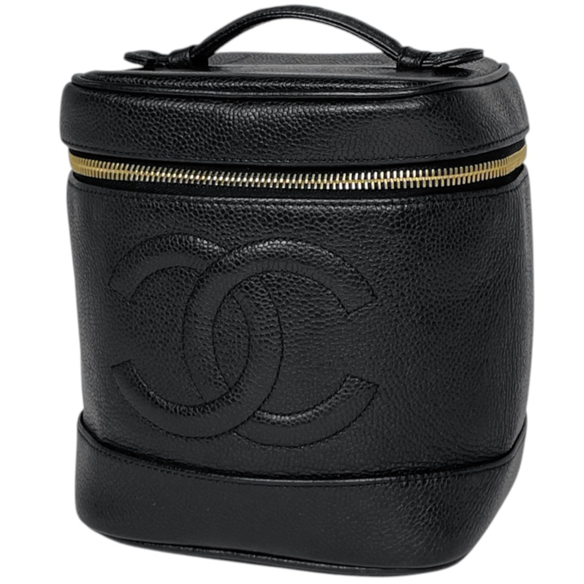 Chanel Black Grained Calfskin Pouch Vanity Bag (Pre-Owned)
