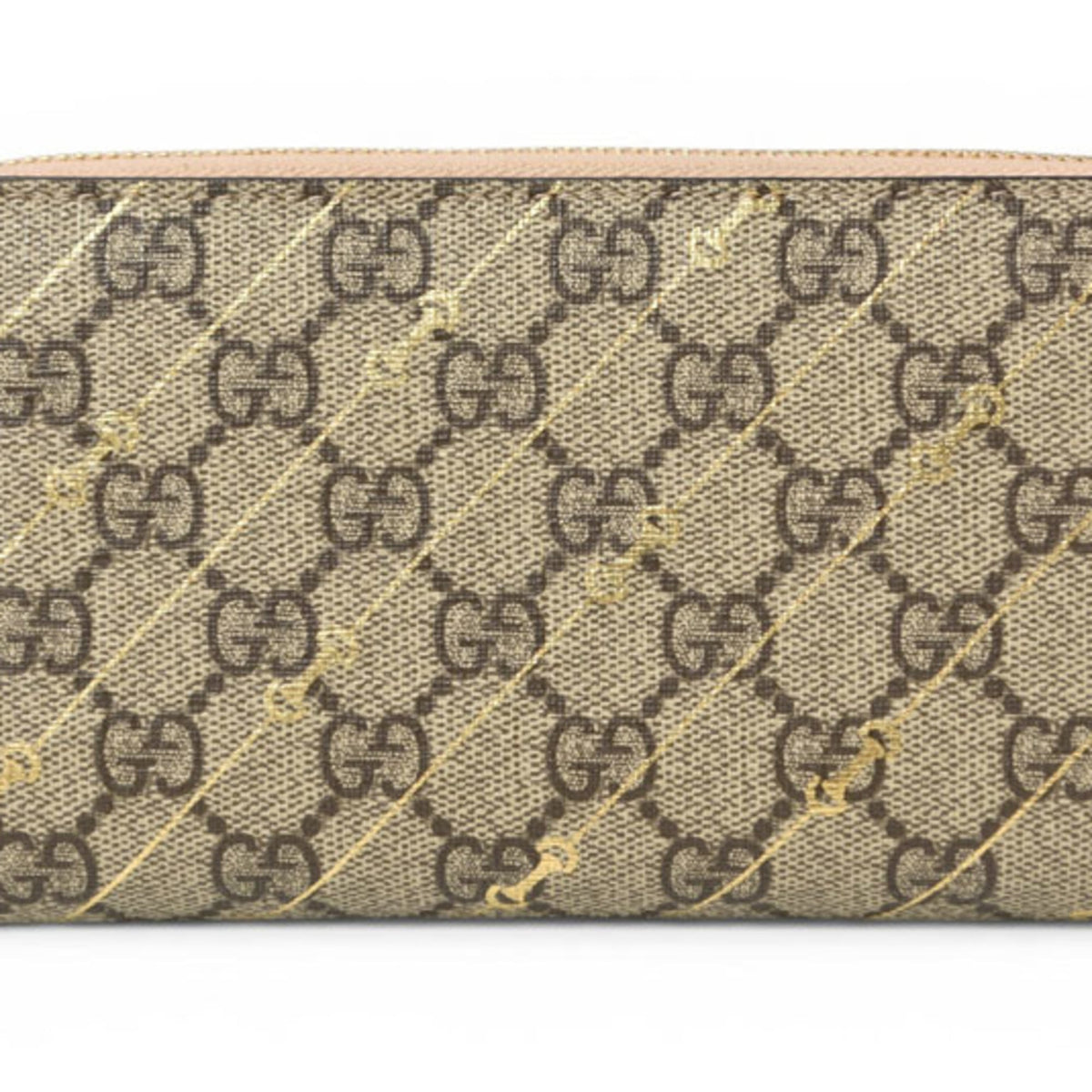 Gucci Beige Brown Gg Supreme Leather Long Wallet (Bi-Fold) (Pre-Owned)