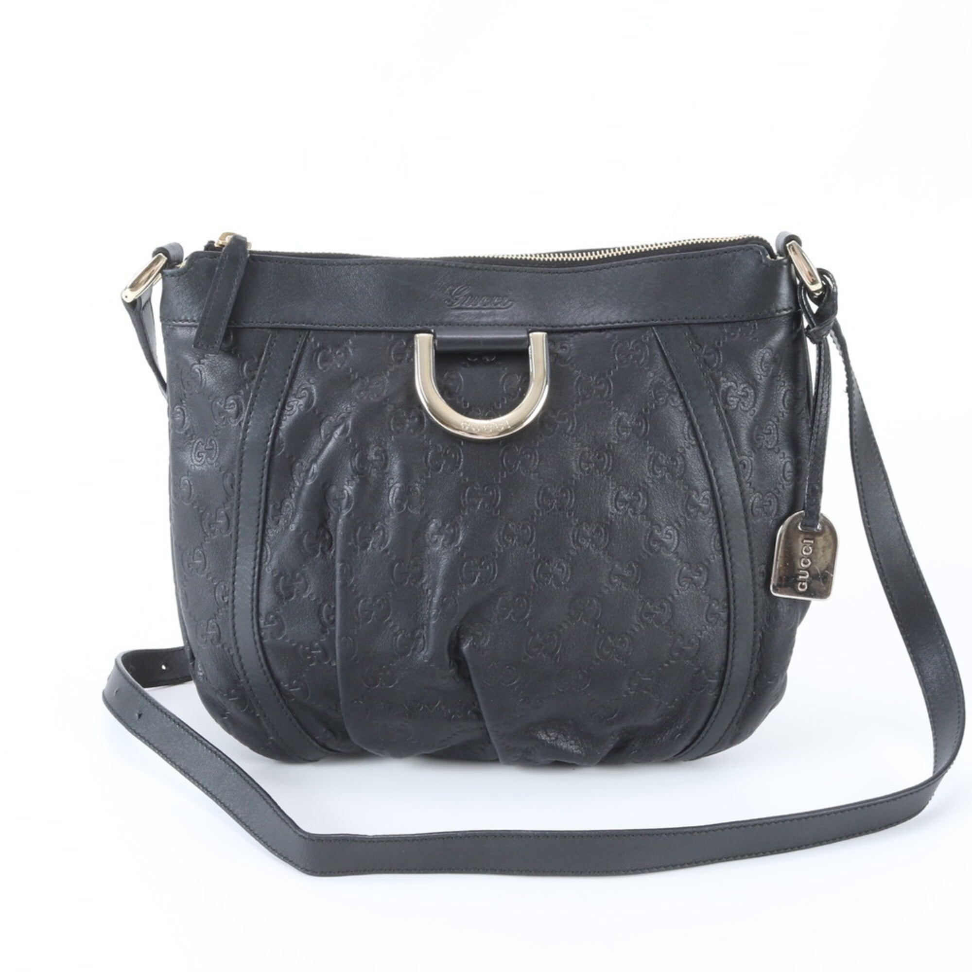 Gucci Abbey Black Leather Shoulder Bag Tote Bag (Pre-Owned)