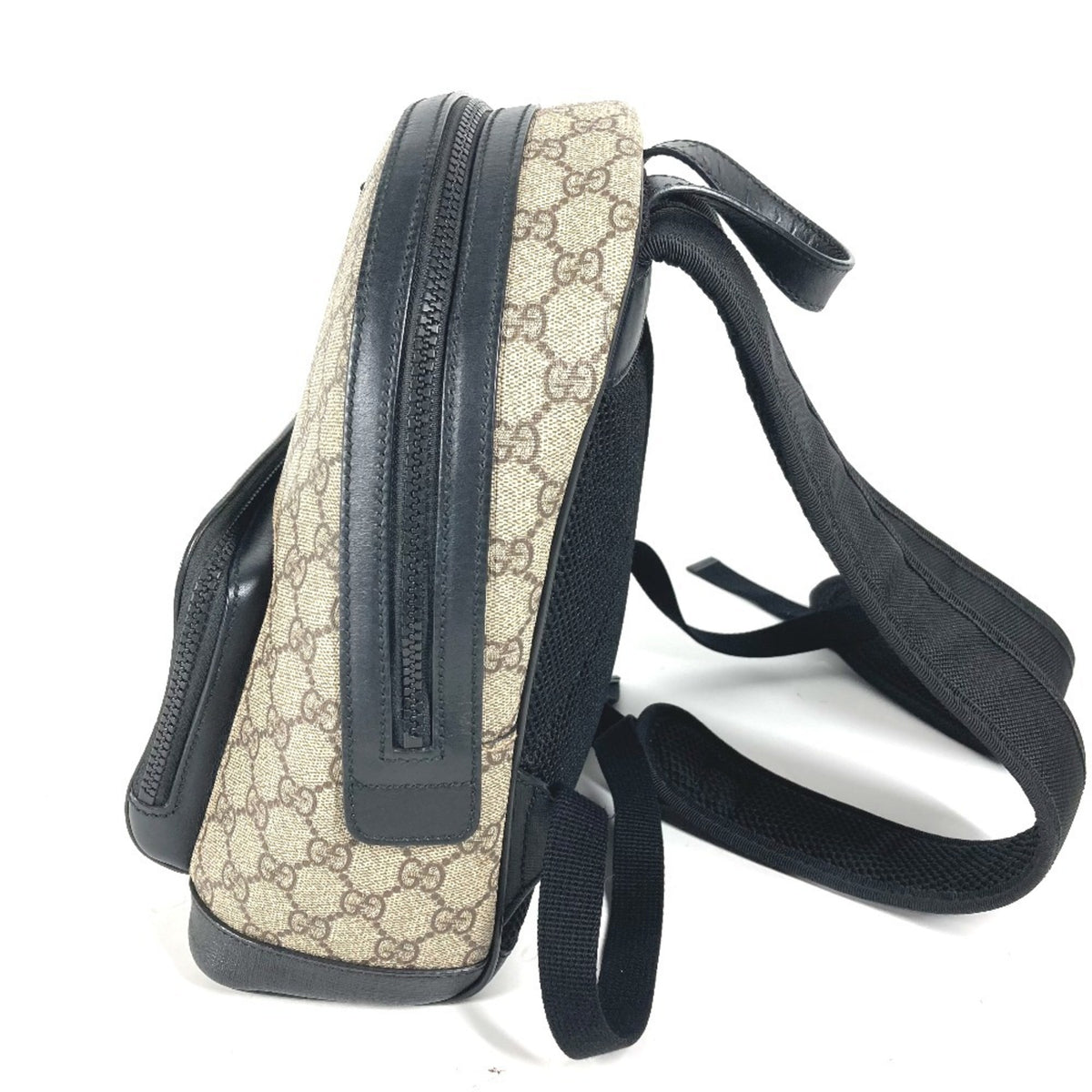Gucci Beige Black Gg Supreme Backpack (Pre-Owned)