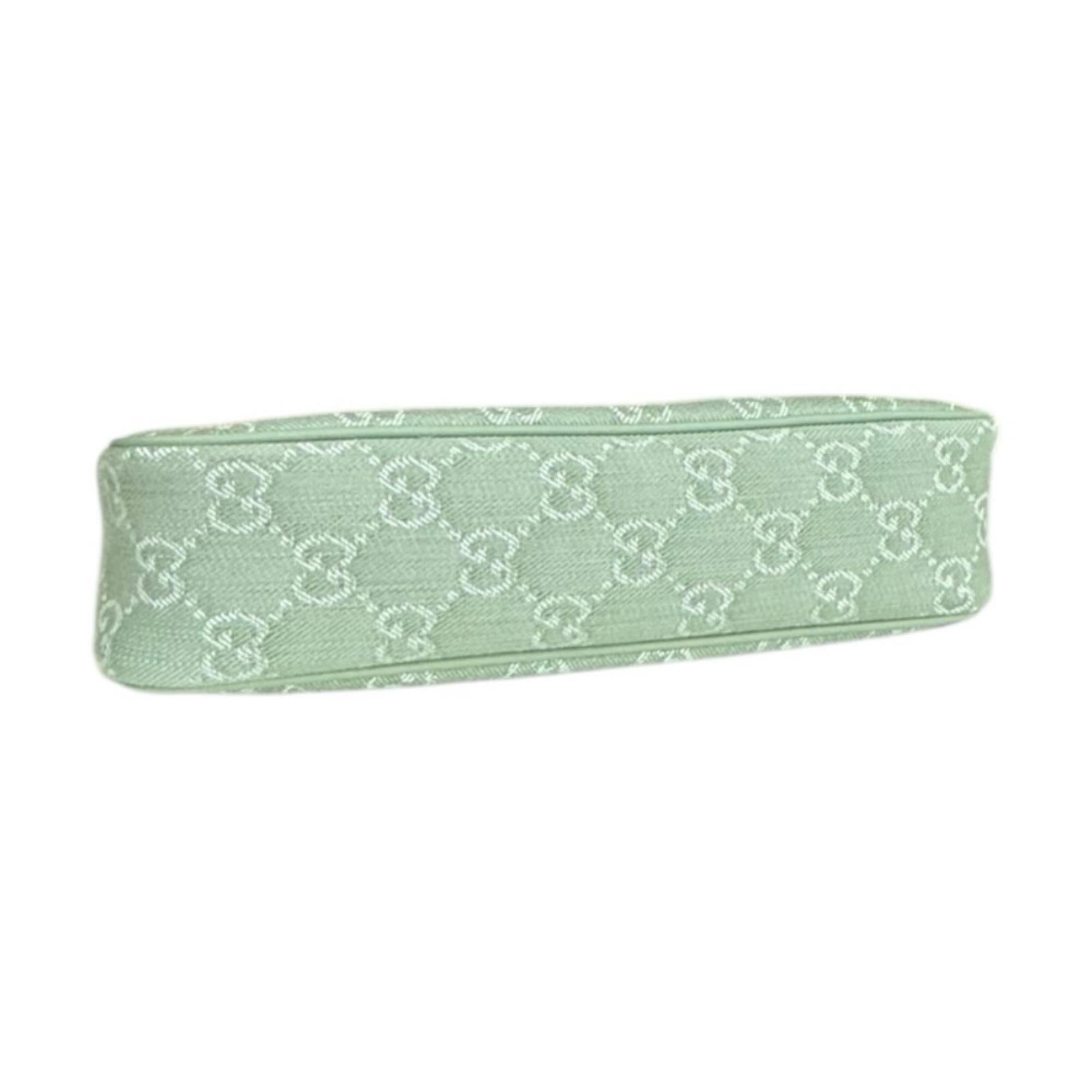 Gucci Green Pale Green Denim Shoulder Bag (Pre-Owned)