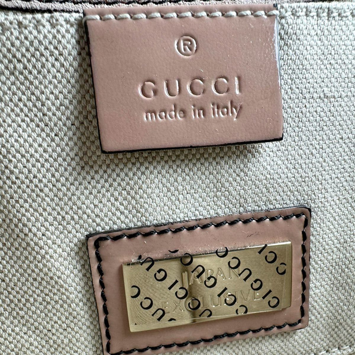 Gucci Pink Beige Patent Leather Shoulder Bag (Pre-Owned)