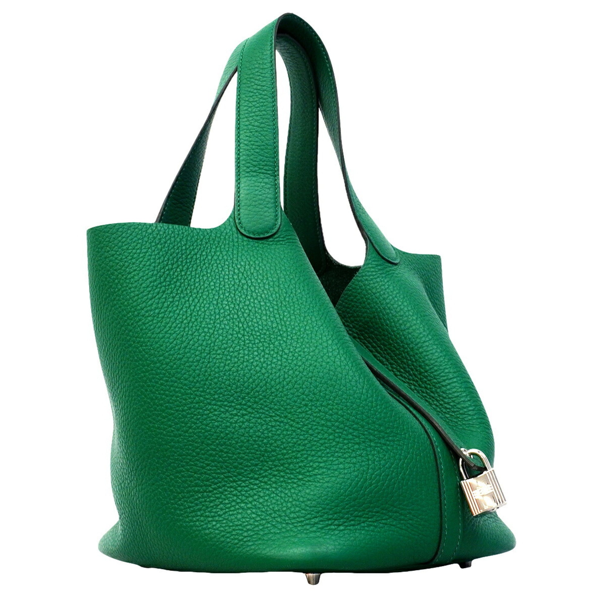 Hermes Green Taurillon Clemence Leather Handbag (Pre-Owned)