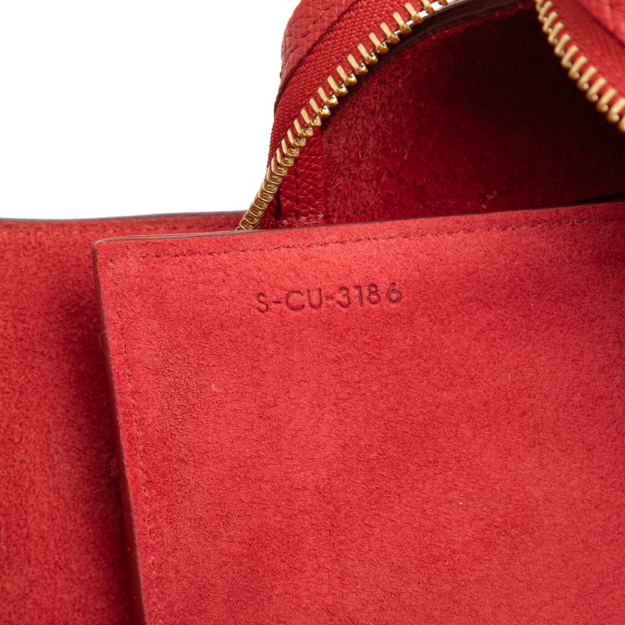 Celine Red Color Leather Handbag Shoulder Bag (Pre-Owned)
