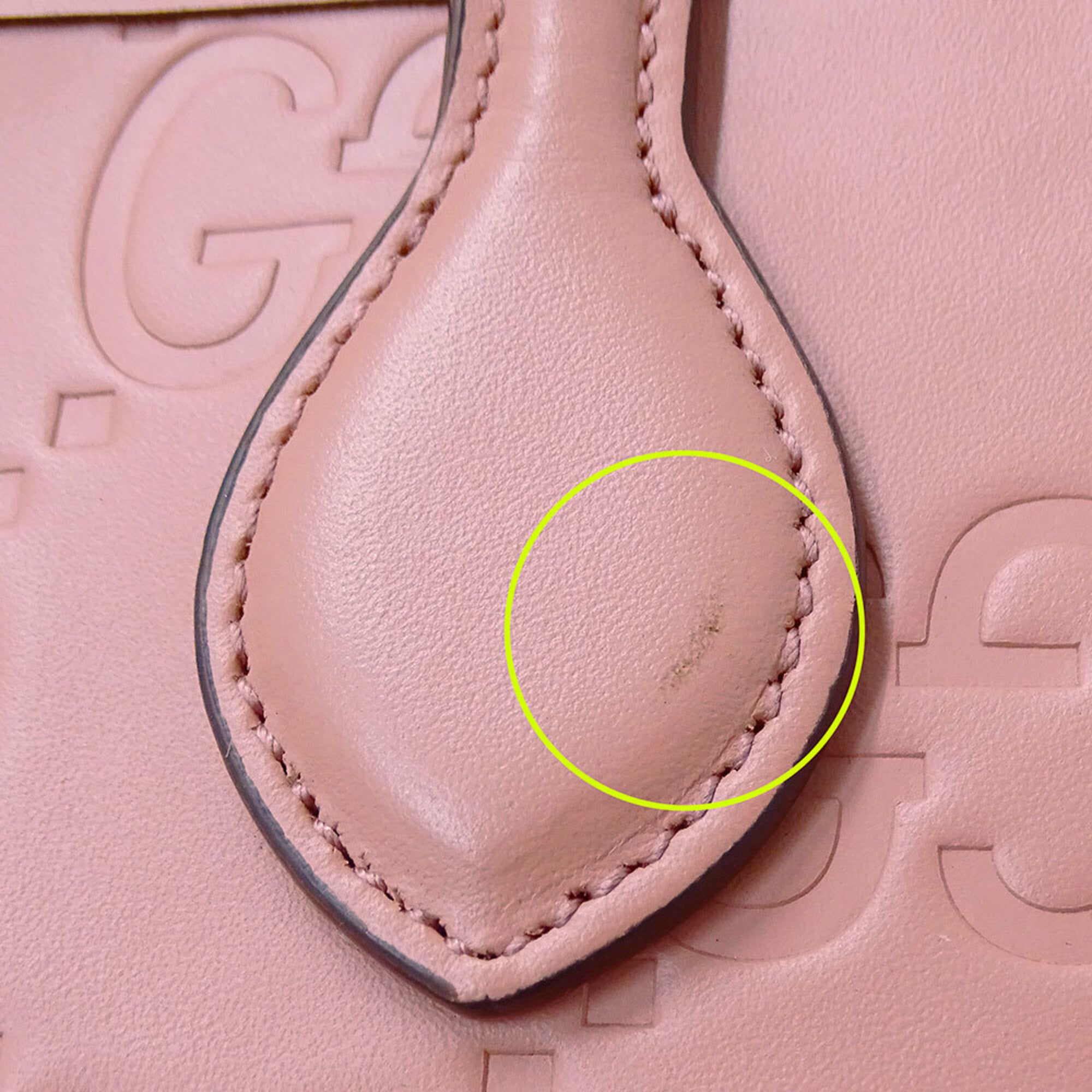 Gucci Pink Gg Leather Handbag Shoulder Bag (Pre-Owned)