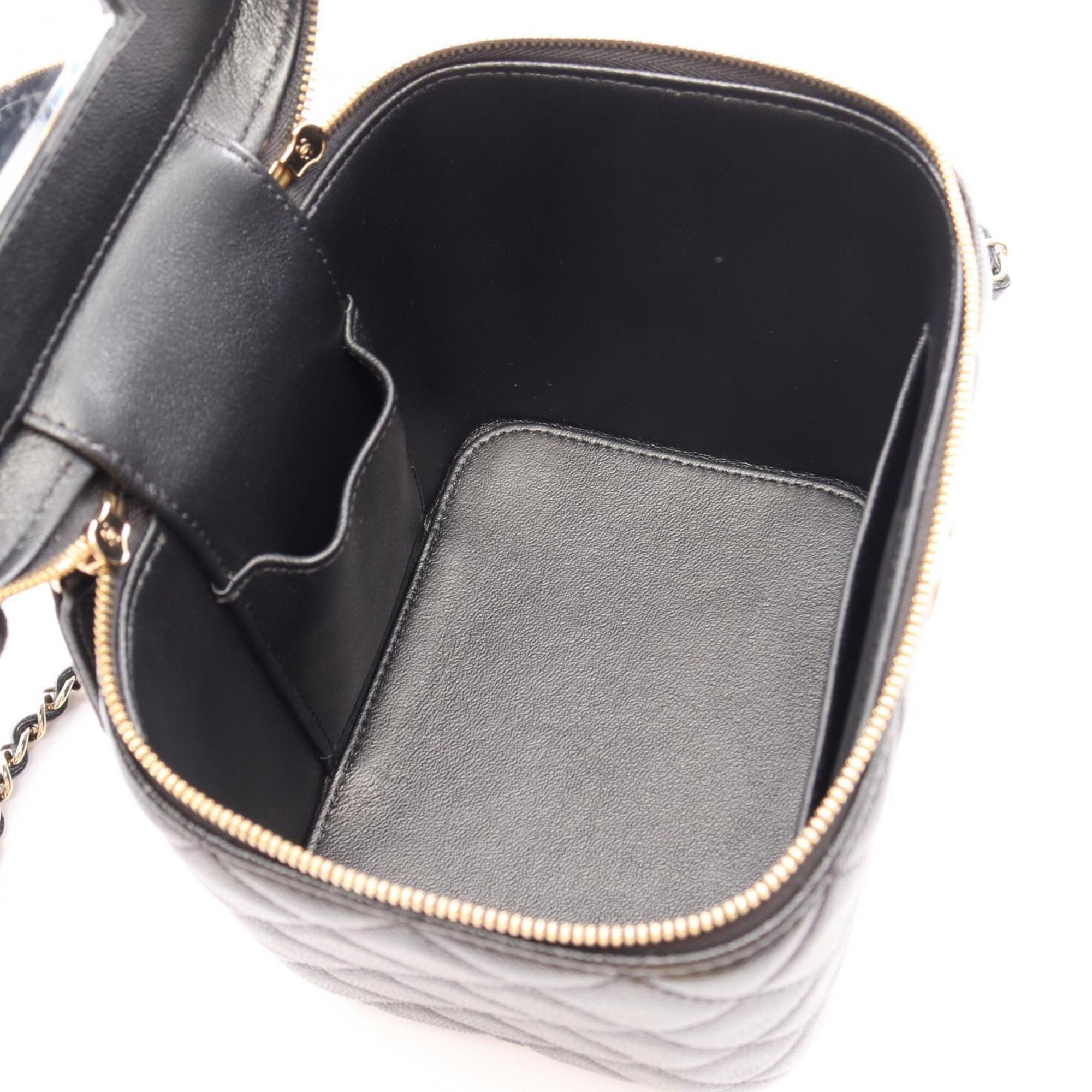 Chanel Black Grained Calfskin Handbag Shoulder Bag Vanity Bag (Pre-Owned)