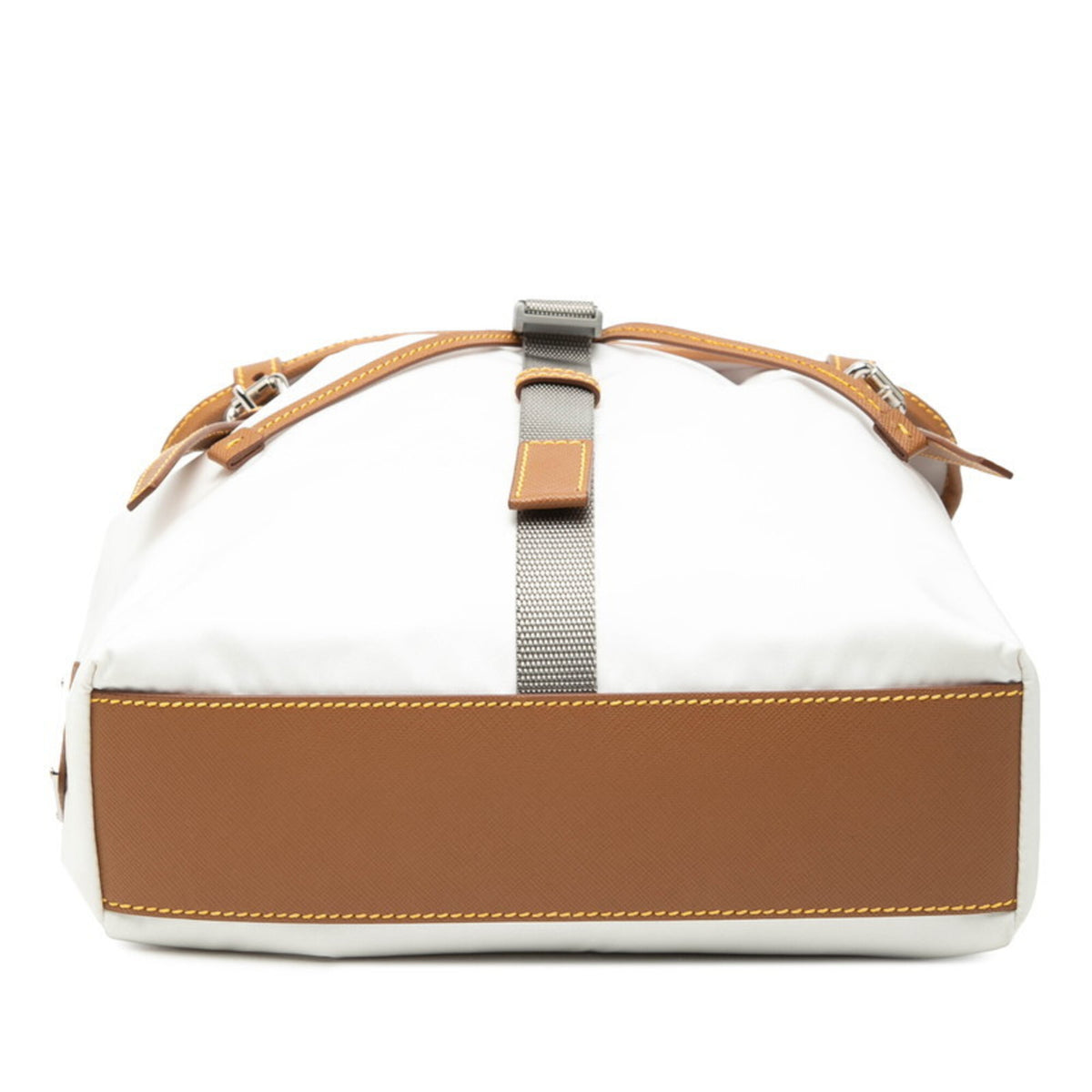 Prada White Nylon Leather Shoulder Bag (Pre-Owned)