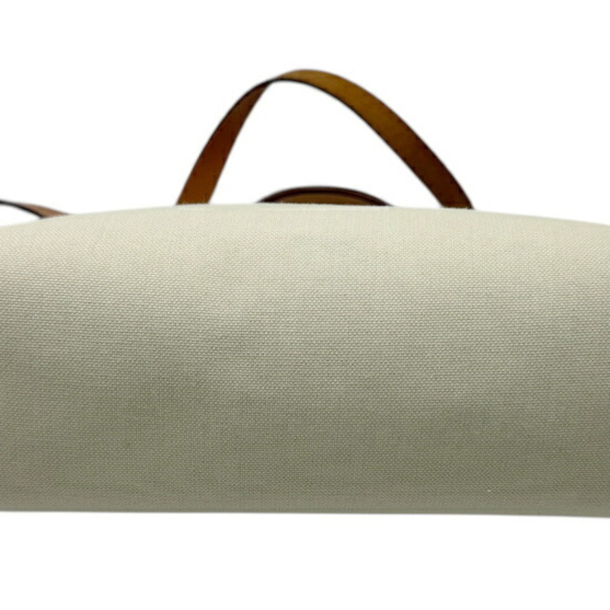 Hermes Natural Toile Officier Leather Shoulder Bag (Pre-Owned)