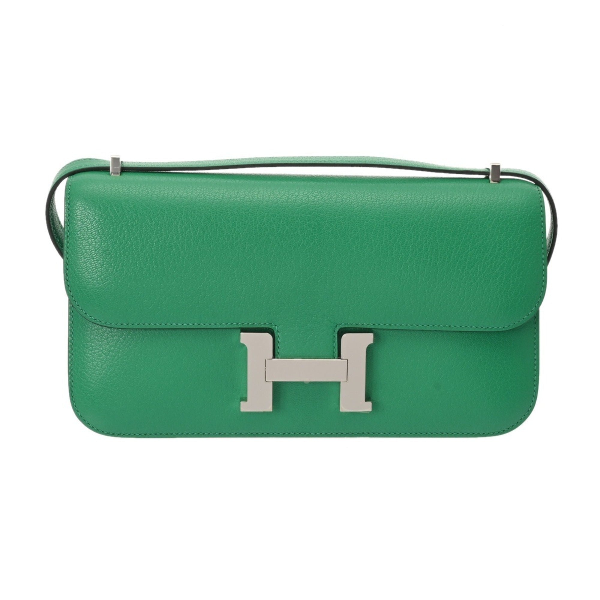 Hermes Mint Green Chevre Leather Shoulder Bag (Pre-Owned)