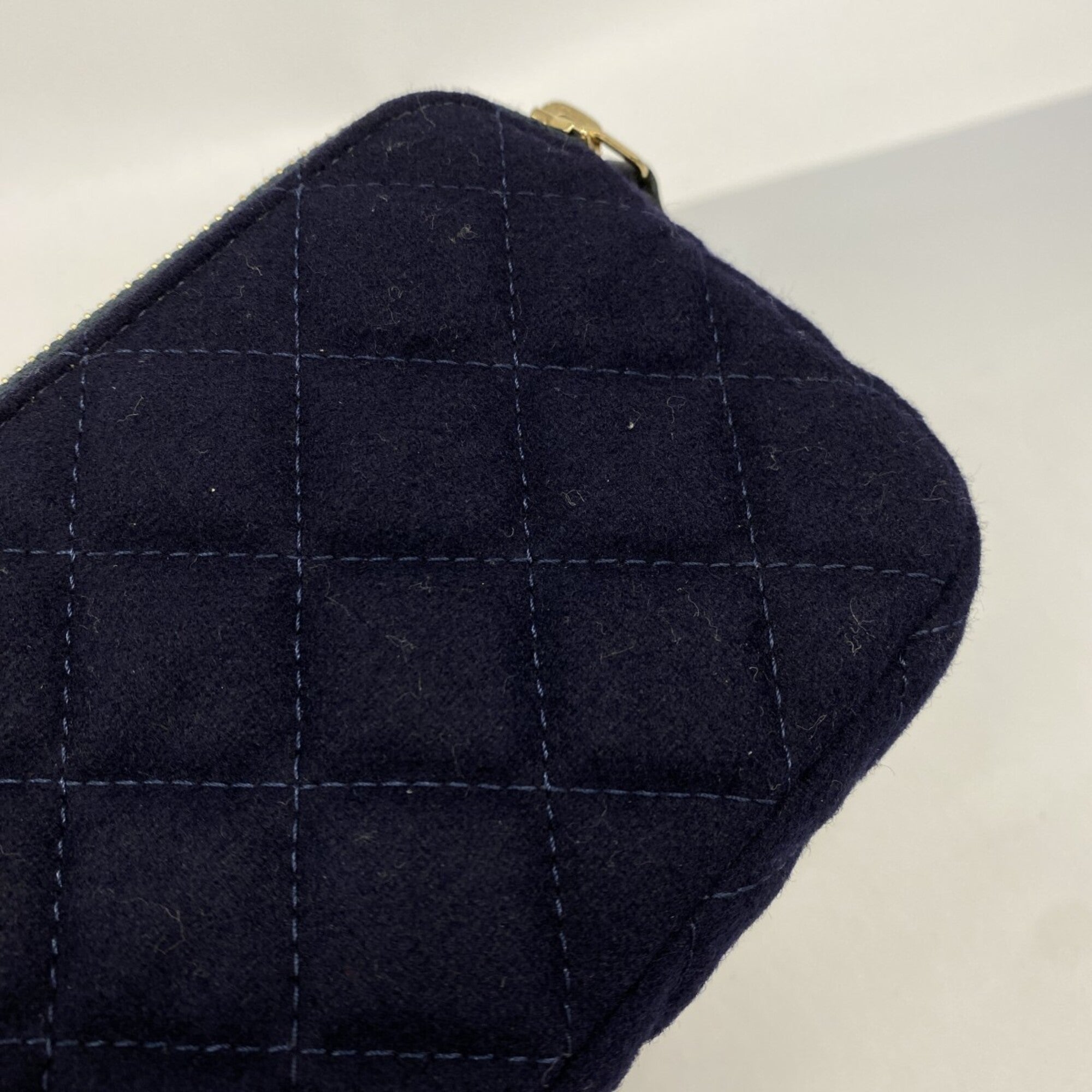 Chanel Navy Cotton Shoulder Bag (Pre-Owned)