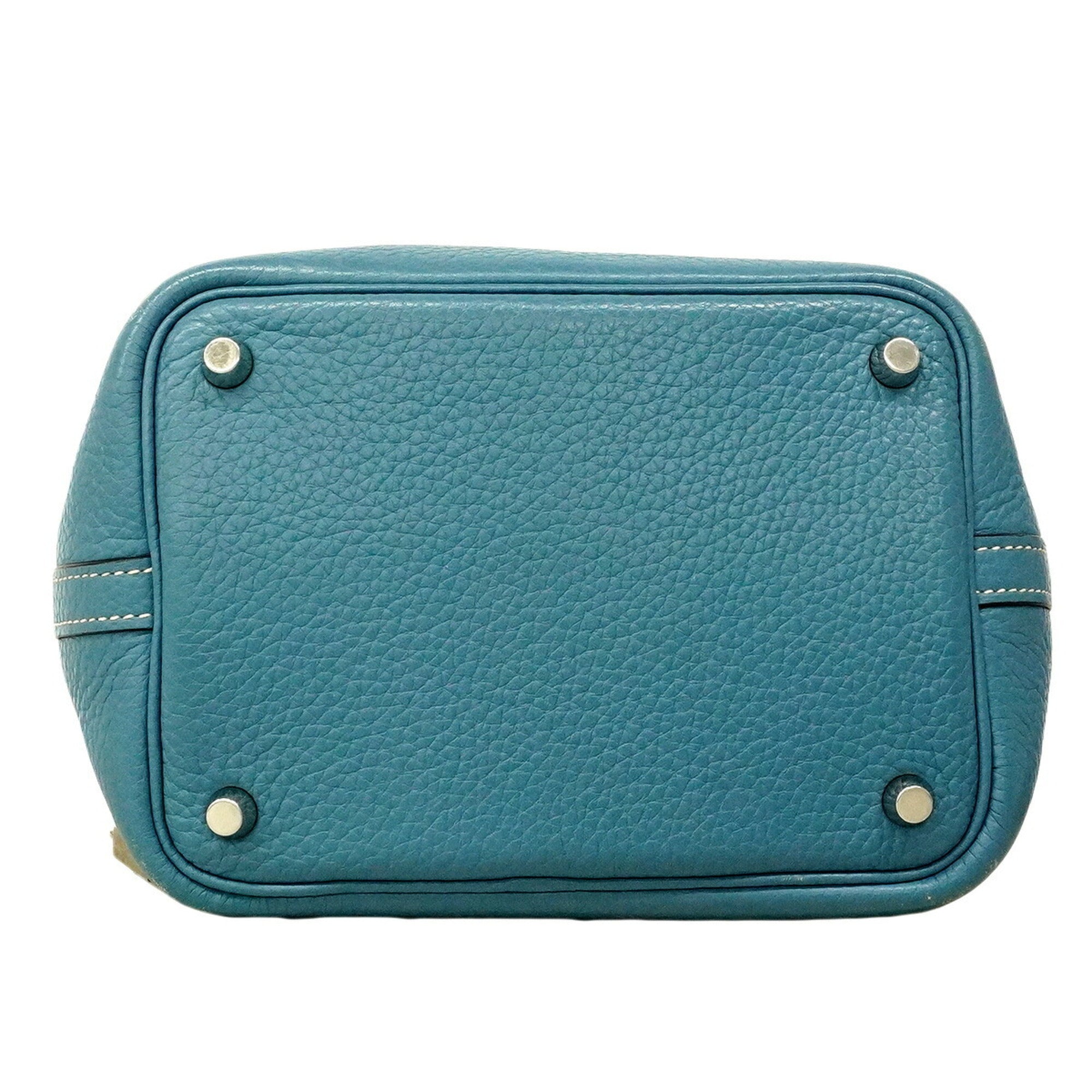 Hermes Blue Jean Taurillon Clemence Leather Handbag (Pre-Owned)