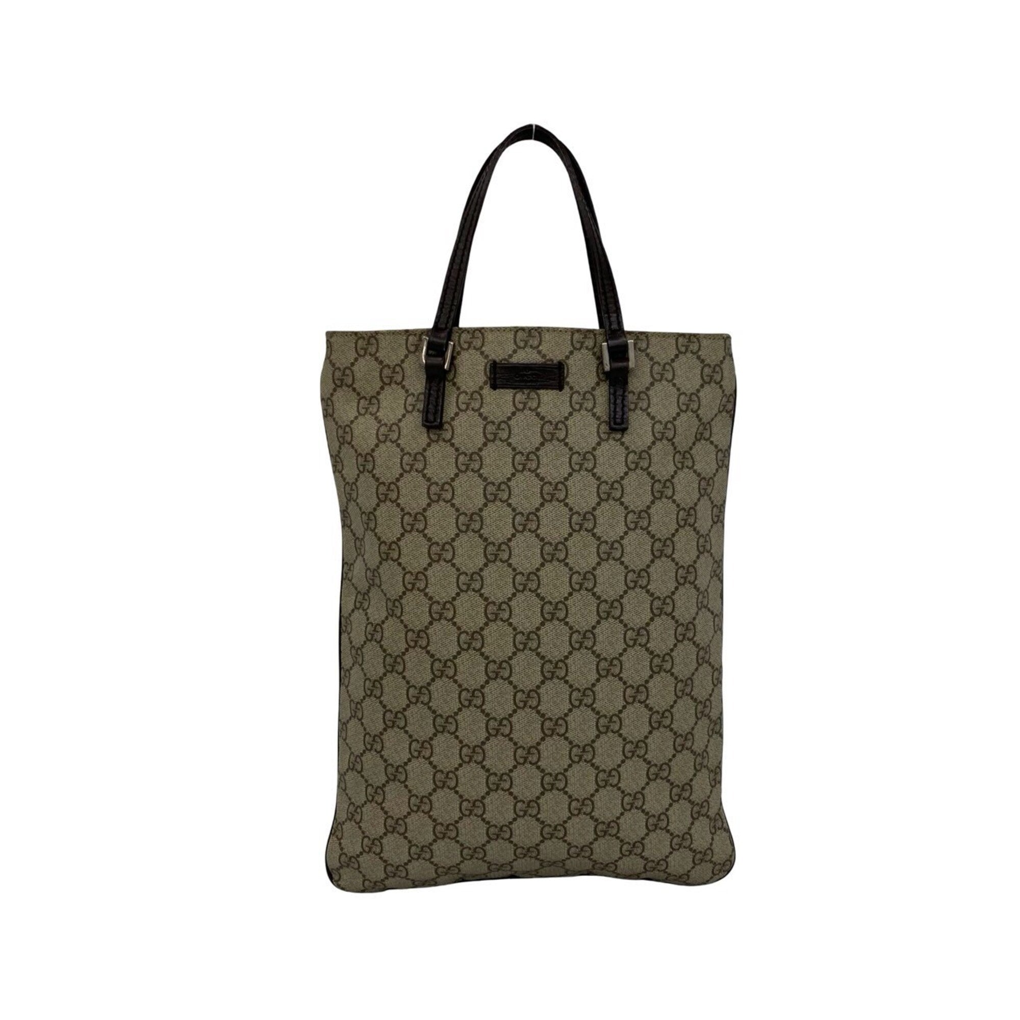 Gucci Brown Leather Elastane Handbag Tote Bag (Pre-Owned)