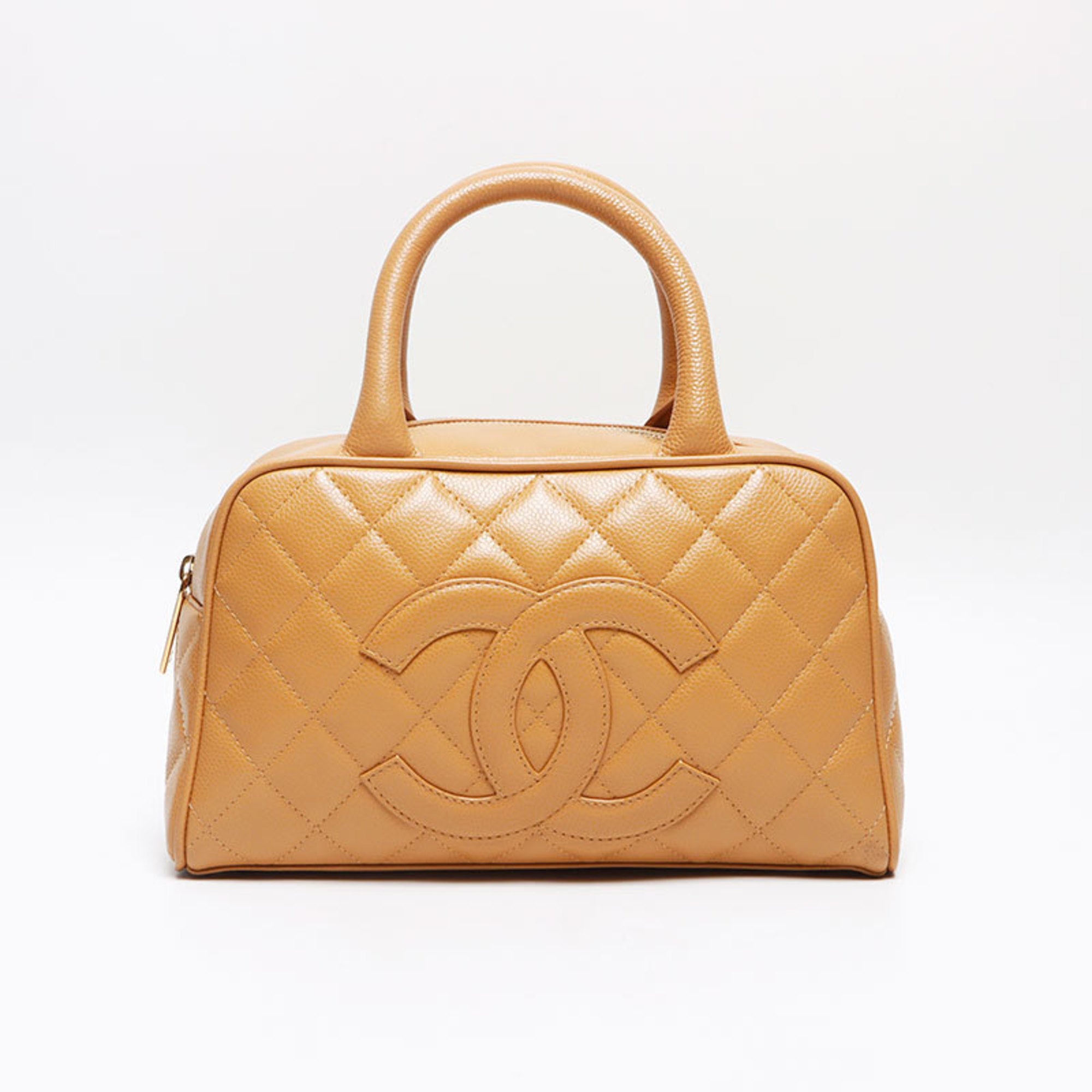 Chanel Brown Grained Calfskin Boston Bag (Pre-Owned)