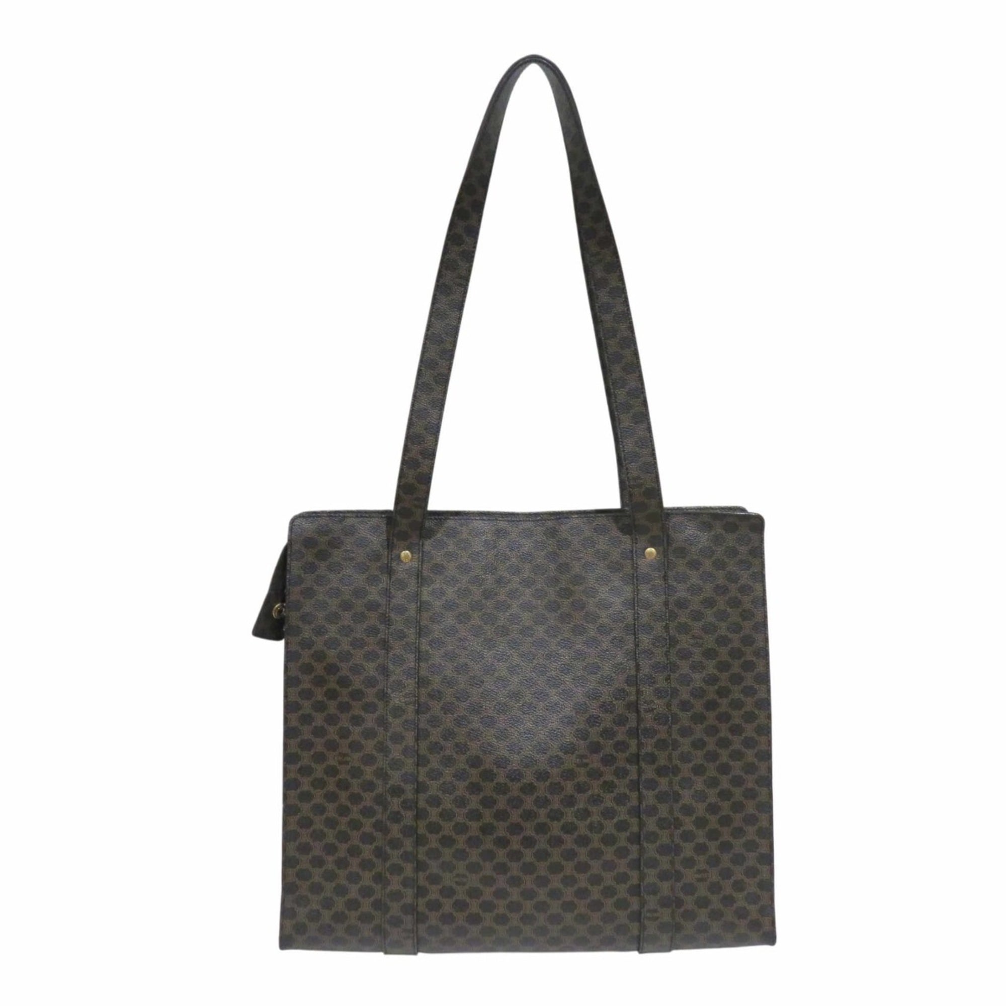 Celine Macadam Dark Brown Pvc Leather Tote Bag (Pre-Owned)