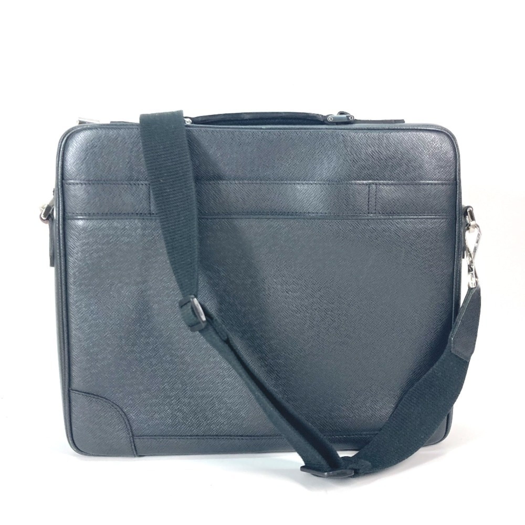 Louis Vuitton Ardoise Black Taiga Leather Handbag Shoulder Bag (Pre-Owned)