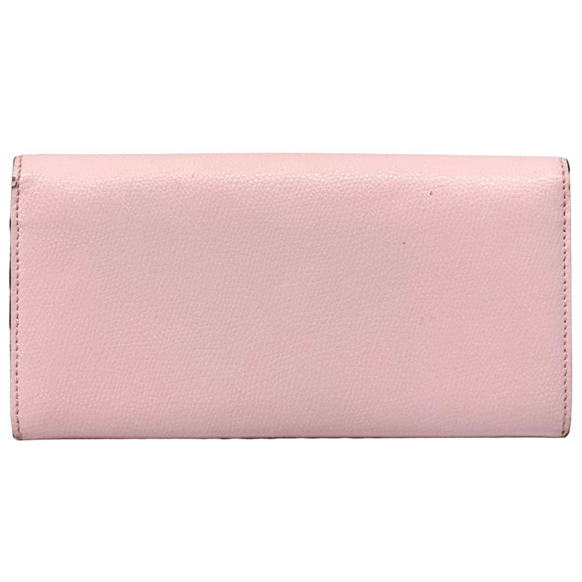 Fendi Gold Pink Leather Long Wallet (Bi-Fold) (Pre-Owned)