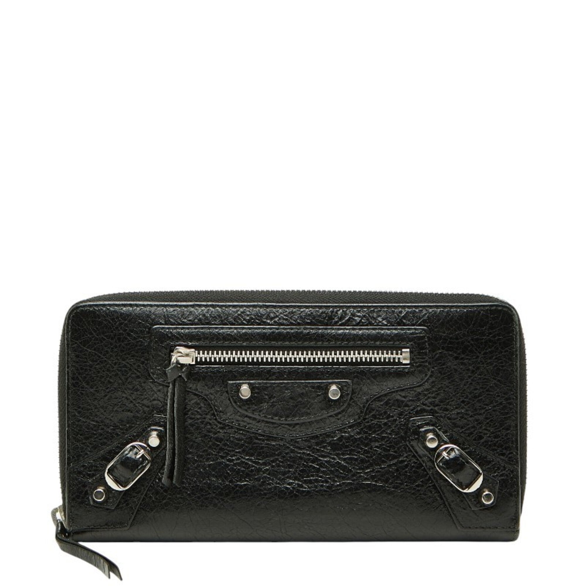 Balenciaga Black Leather Long Wallet (Bi-Fold) (Pre-Owned)
