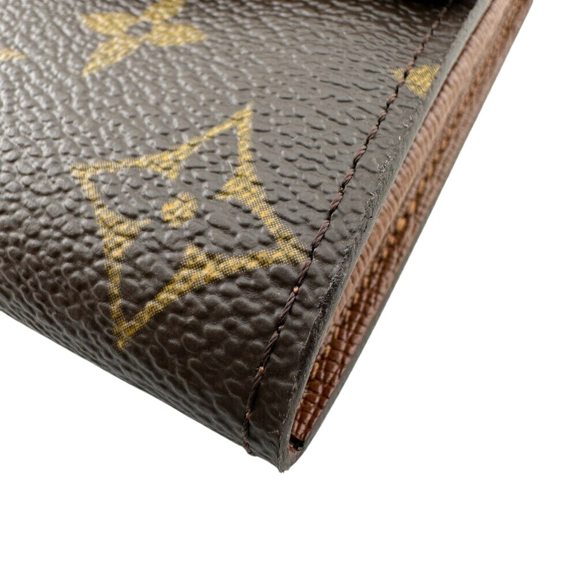 Louis Vuitton Monogram Brown Leather Long Wallet (Bi-Fold) (Pre-Owned)