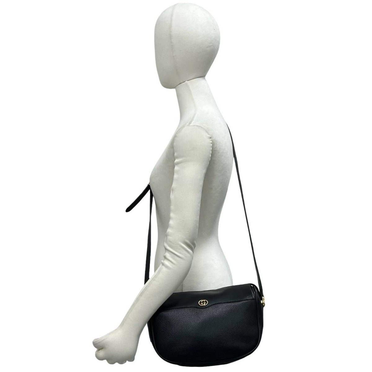 Gucci Black Leather Pochette Shoulder Bag (Pre-Owned)