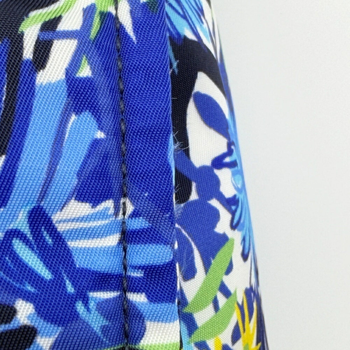 Prada Blue Multi-Color Nylon Leather Tote Bag (Pre-Owned)