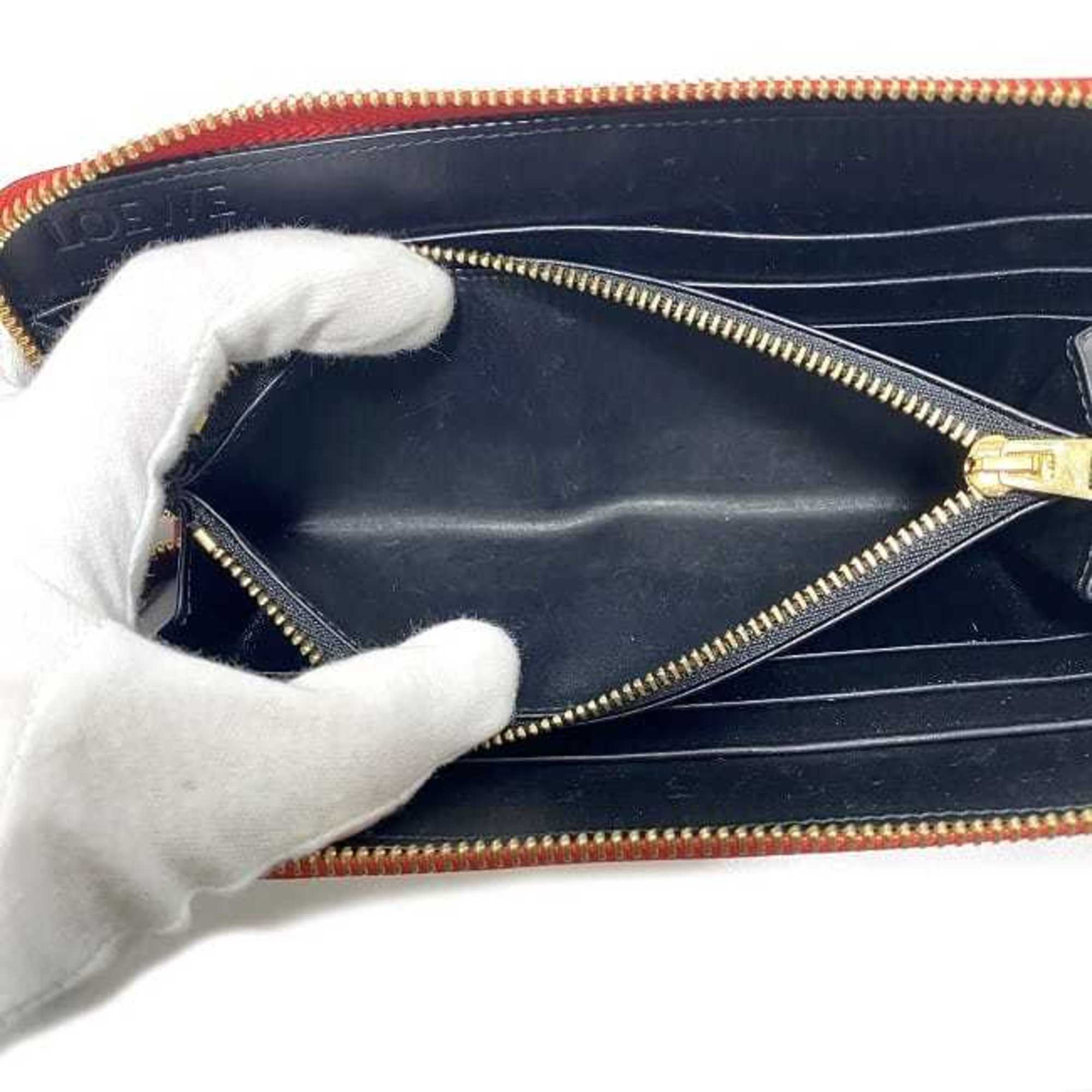 Loewe Repeat Red Color Leather Coin Purse/Coin Case (Pre-Owned)