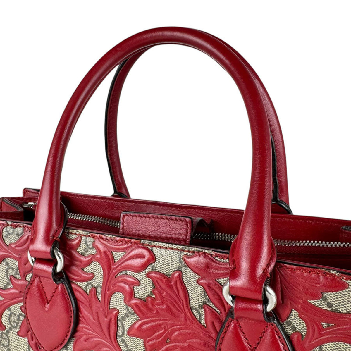 Gucci Brown Red Color Gg Supreme Handbag Shoulder Bag (Pre-Owned)