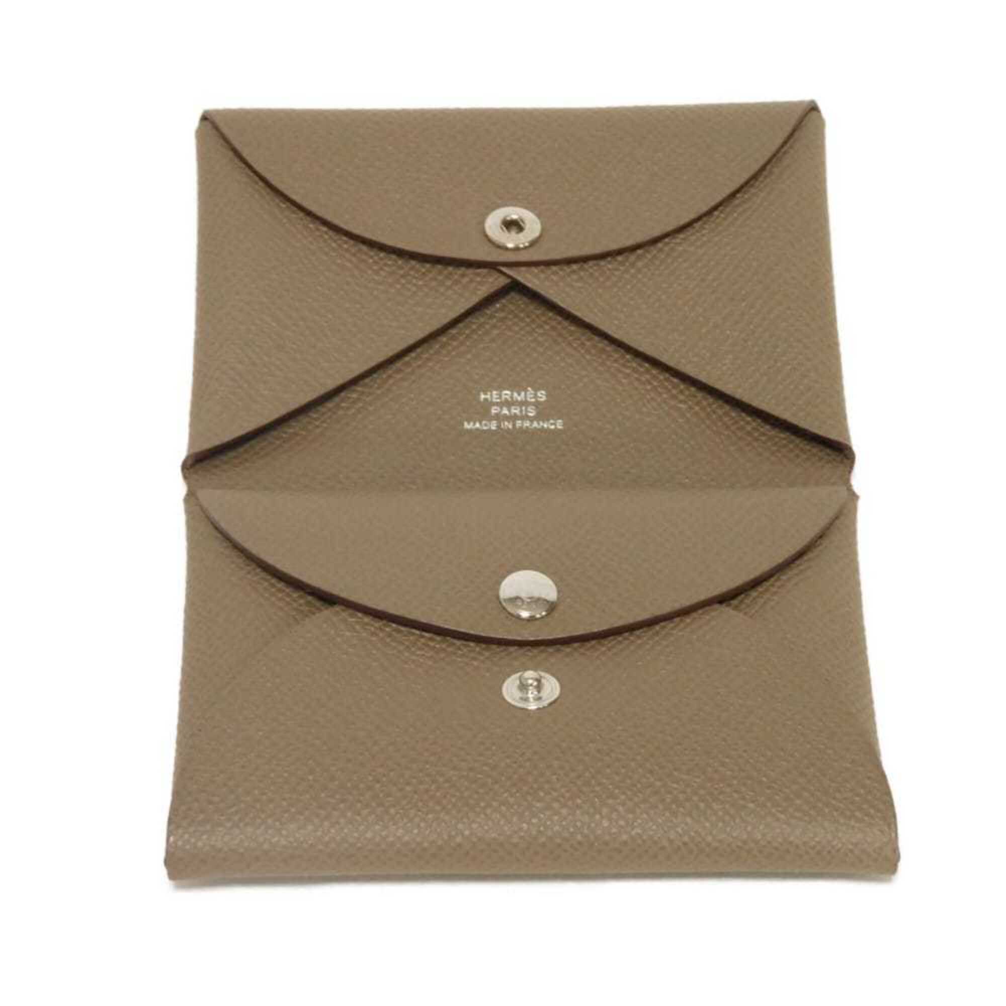 Hermes Etoupe Gray Grayish Epsom Leather Coin Purse/Coin Case (Pre-Owned)