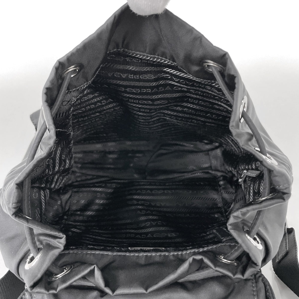 Prada Black Nylon Leather Backpack (Pre-Owned)