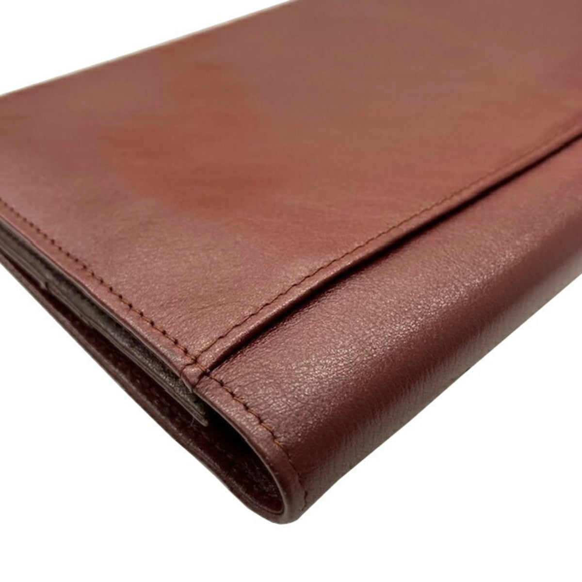 Cartier Bordeaux Leather Clutch Bag (Pre-Owned)