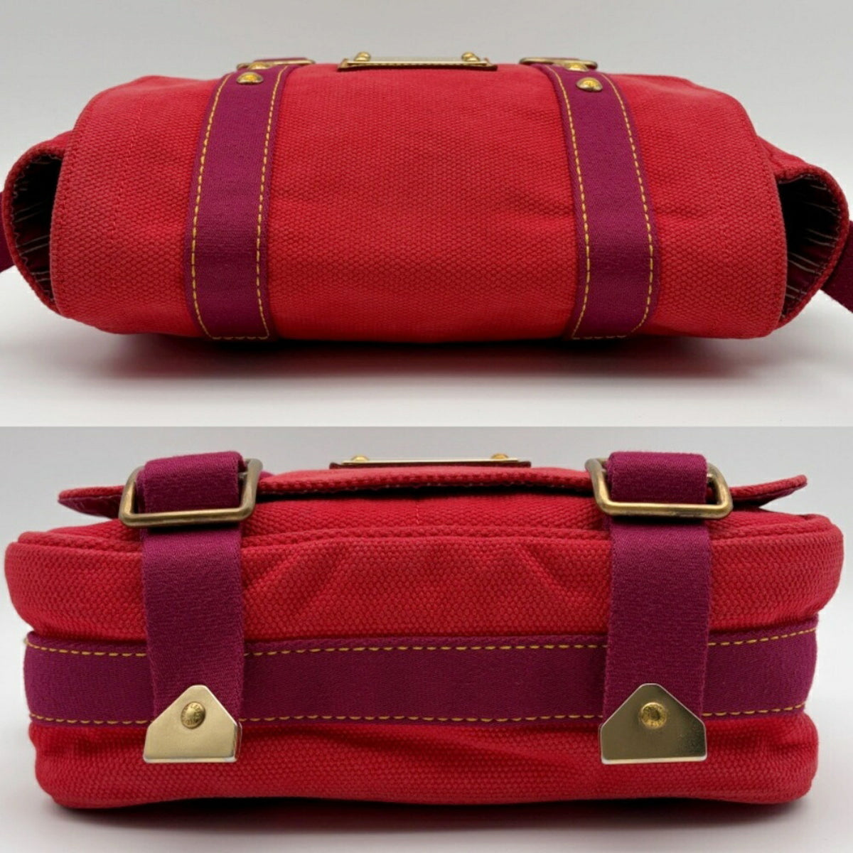 Louis Vuitton Rouge Canvas Shoulder Bag (Pre-Owned)