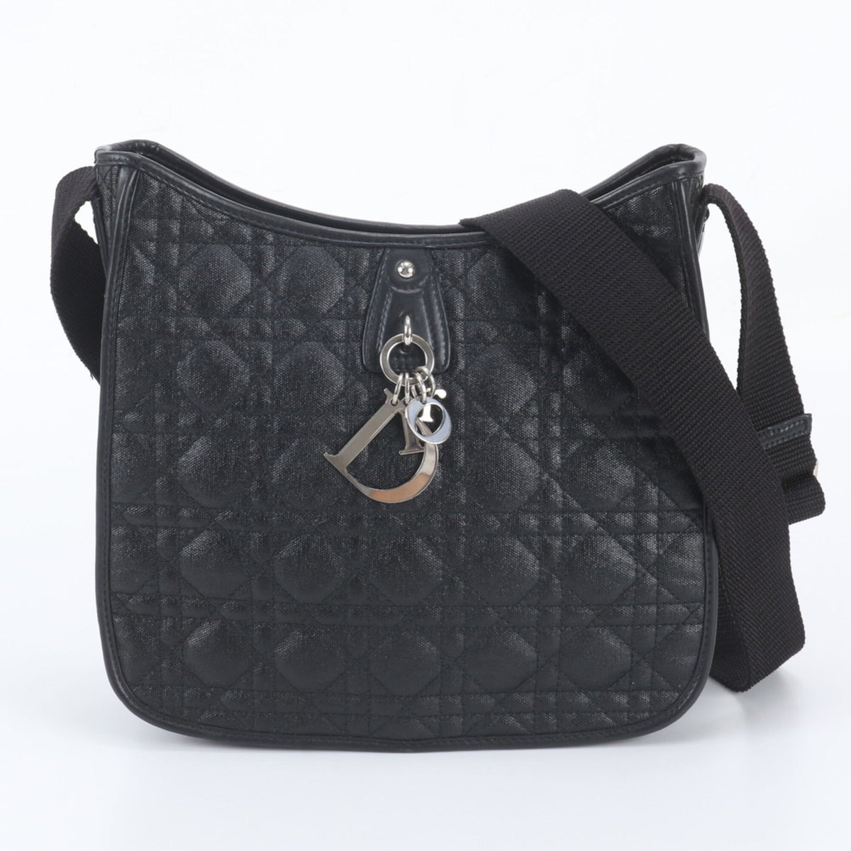 Christian Dior Black Leather Crossbody Bag Shoulder Bag Tote Bag (Pre-Owned)