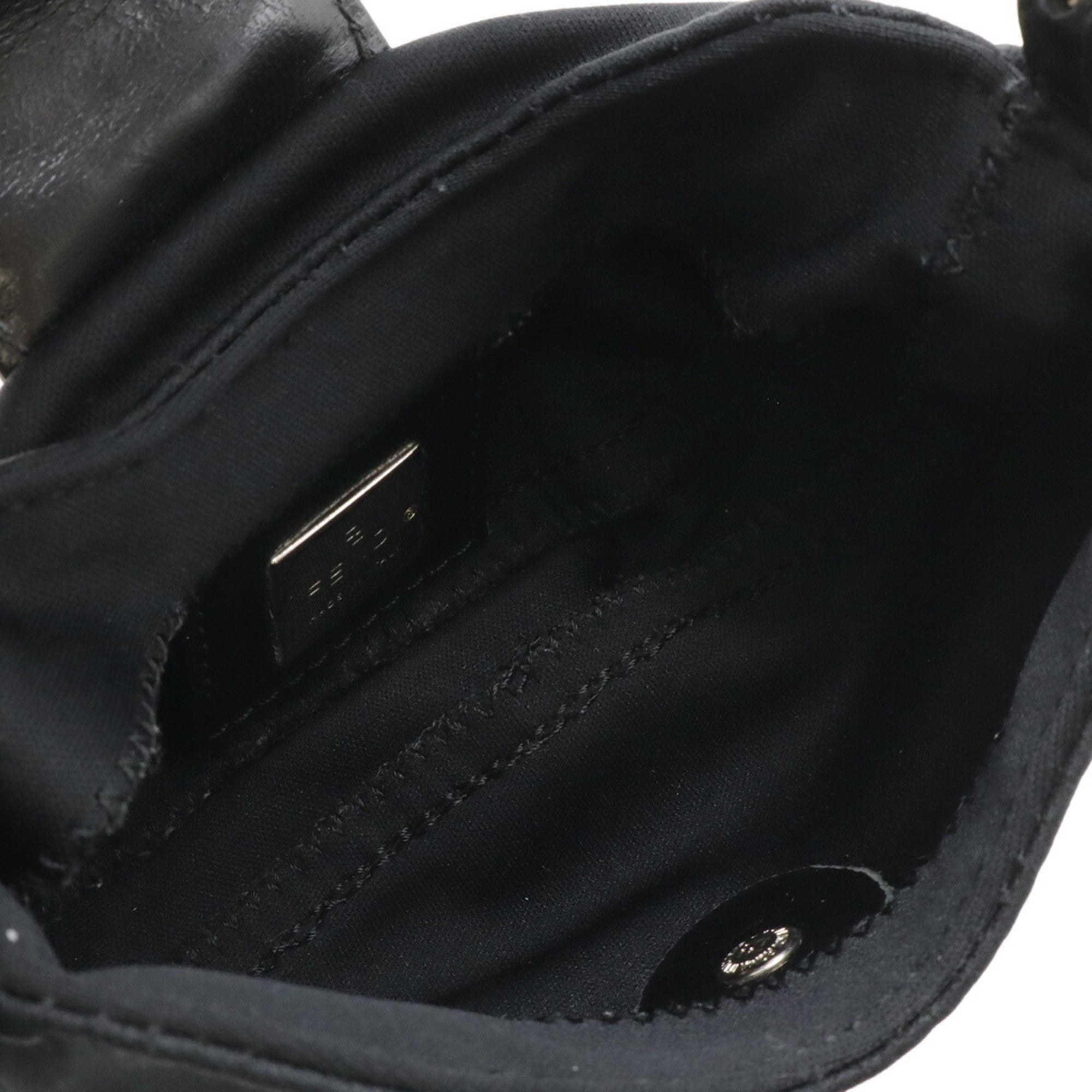 Fendi Black Cotton Jersey Leather Handbag (Pre-Owned)